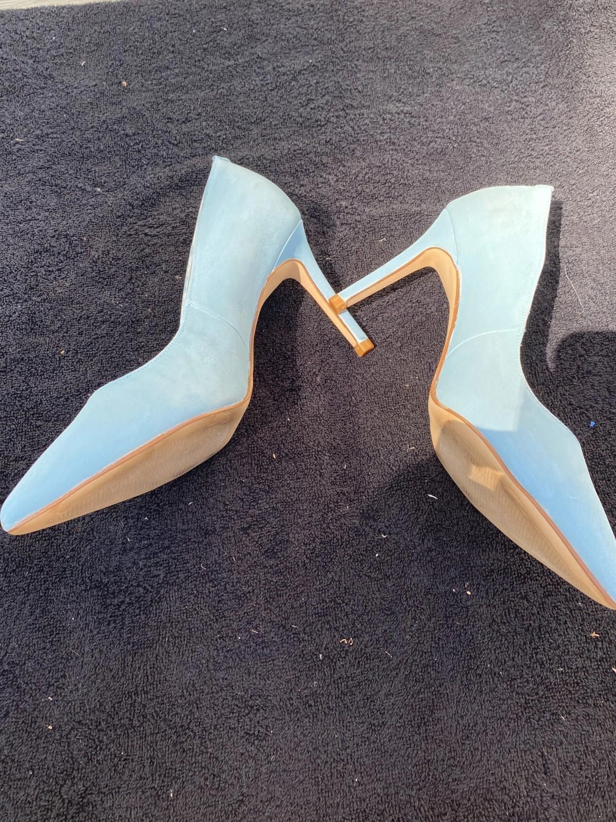 Nine West Womens NINE WEST Sky BLue Pointy Toe Pumps SZ. 8M (S627) Size US 8 / IT 38 - 3 Thumbnail