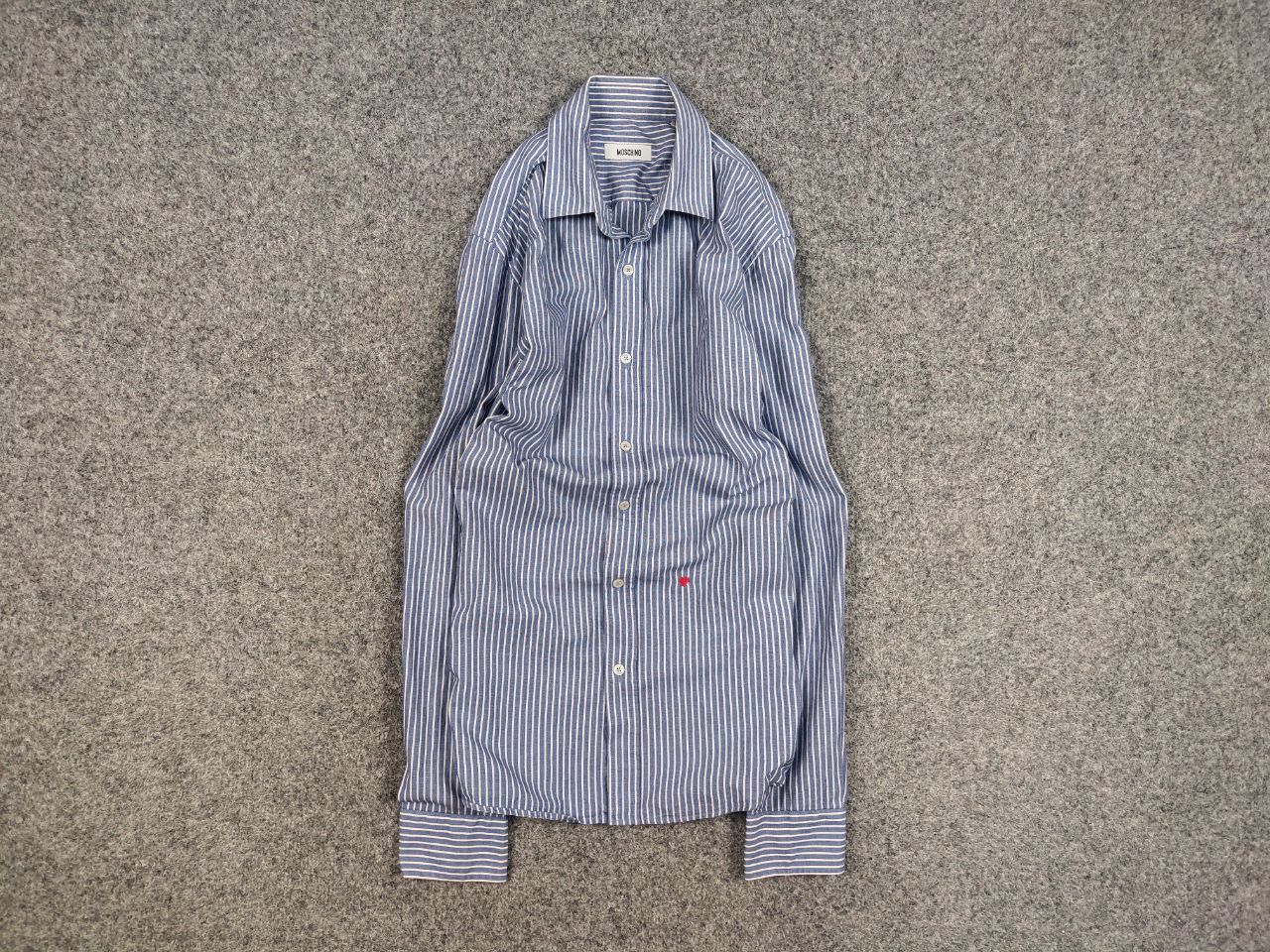 Moschino Moschino Design Casual Striped Minimalist Logo Button Shirt Size US M / EU 48-50 / 2 - 1 Thumbnail
