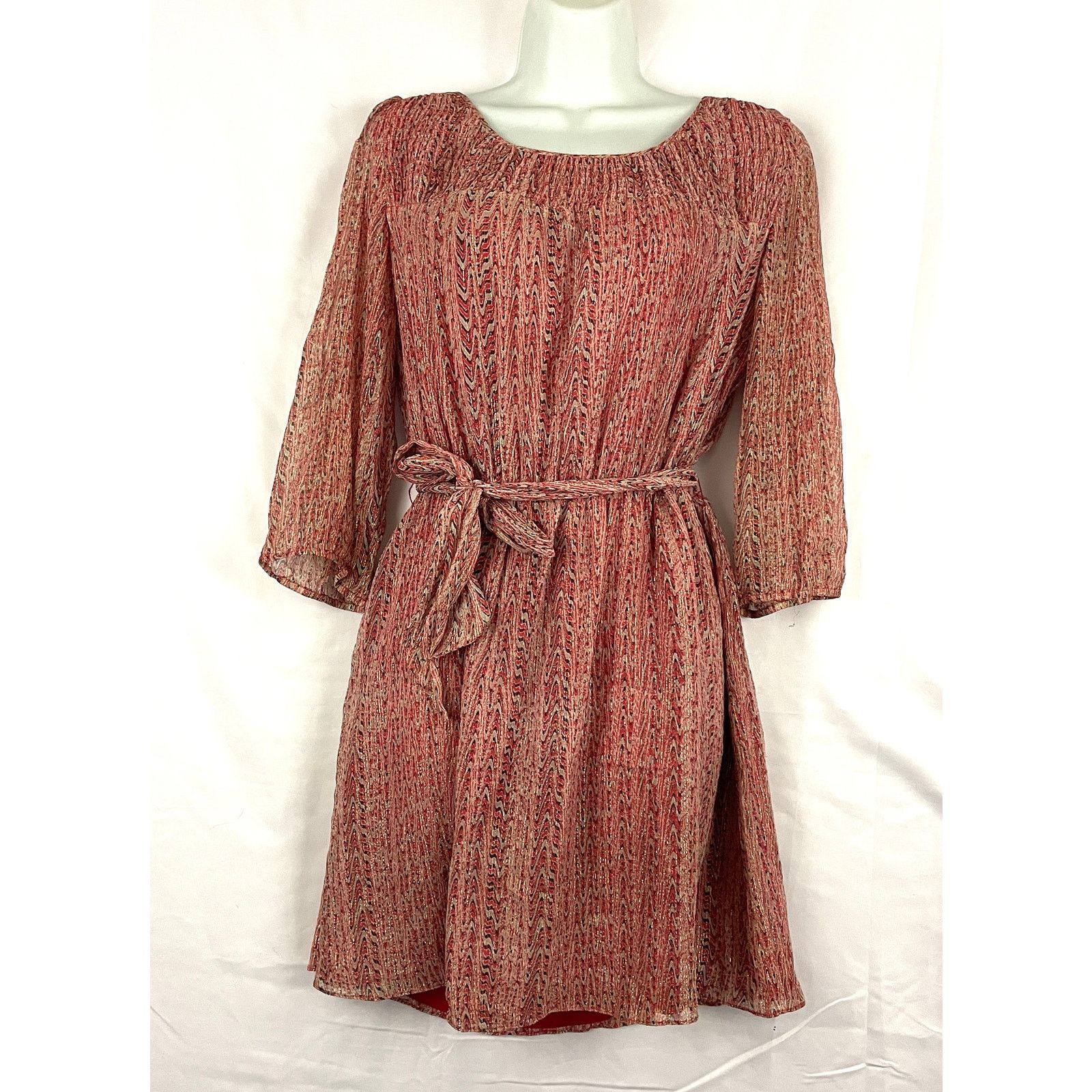 Armani Exchange Armani Exchange AX Silk Abstract Metallic Dress Sz 4 Size S / US 4 / IT 40 - 12 Thumbnail