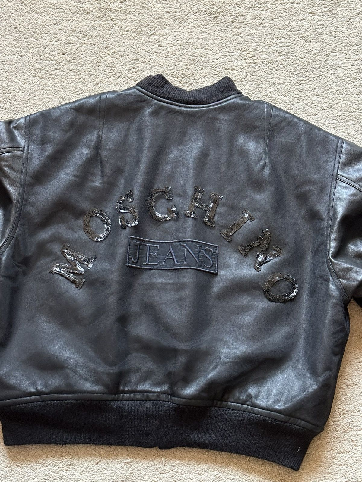Jeremy Scott 1990s Moschino Leather Jacket Size US M / EU 48-50 / 2 - 4 Thumbnail