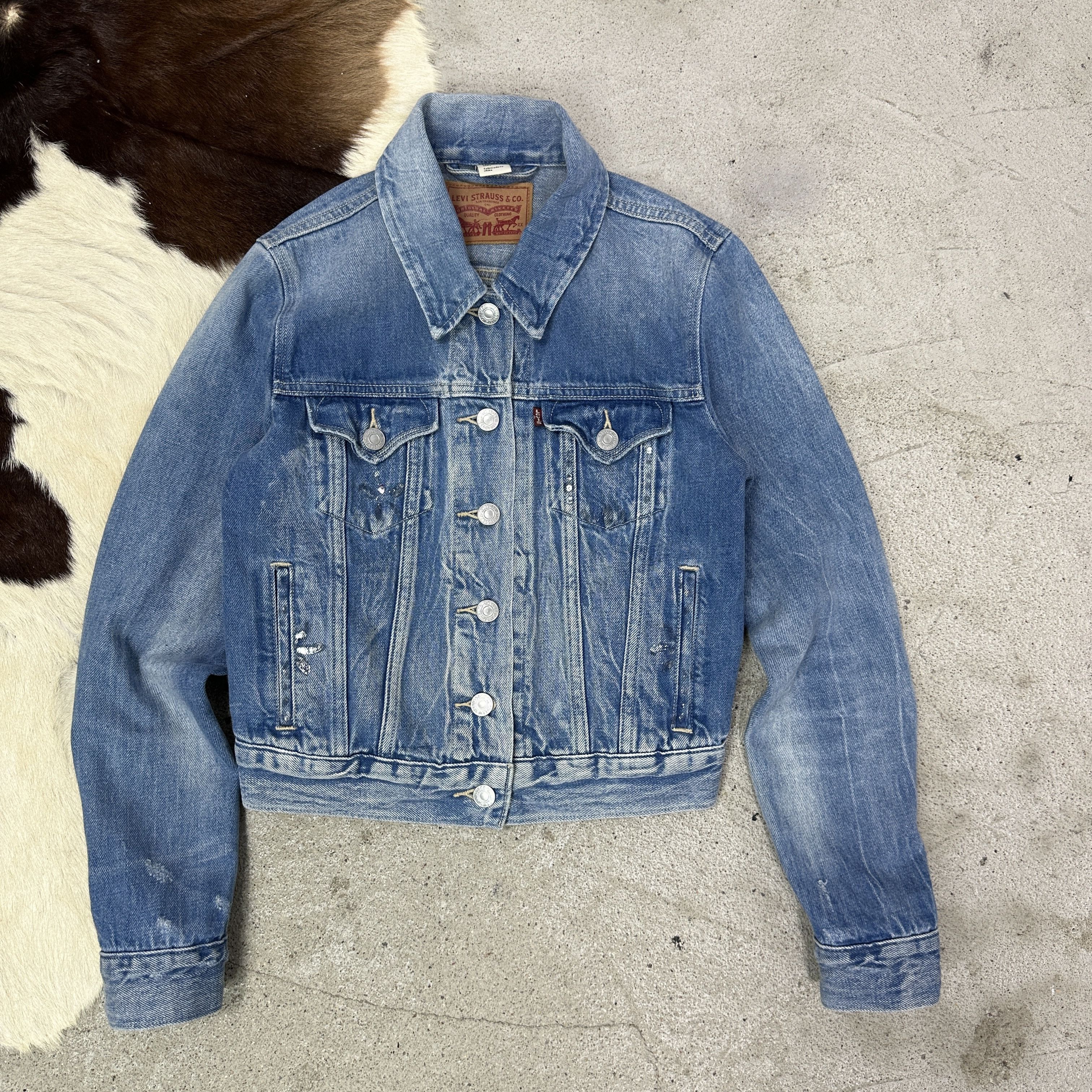 Levi's Vintage Denim Preppy Cropped Women's Levi's Jeans Jacket Y2K Size XS / US 0-2 / IT 36-38 - 2 Thumbnail