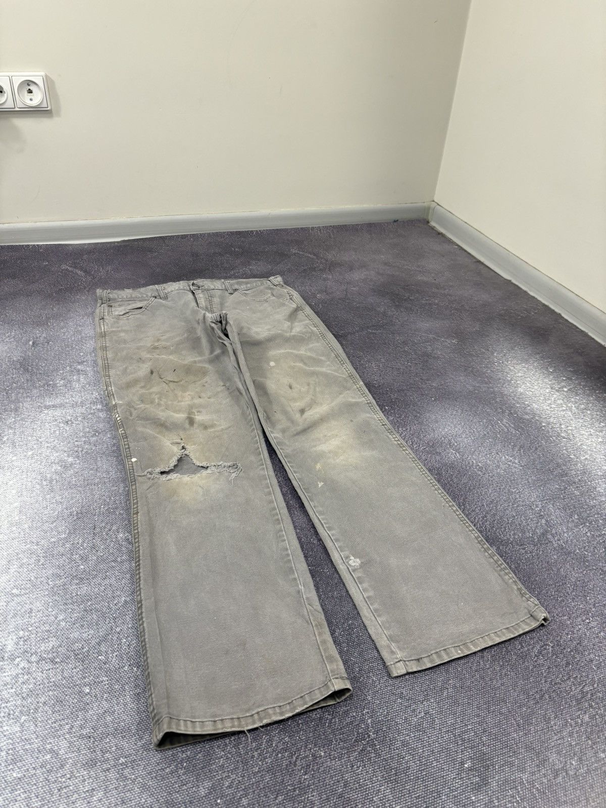 Dickies Vintage Dickies Distressed Denim Gray Hype Baggy Pants Jeans Size US 34 / EU 50 - 8 Thumbnail