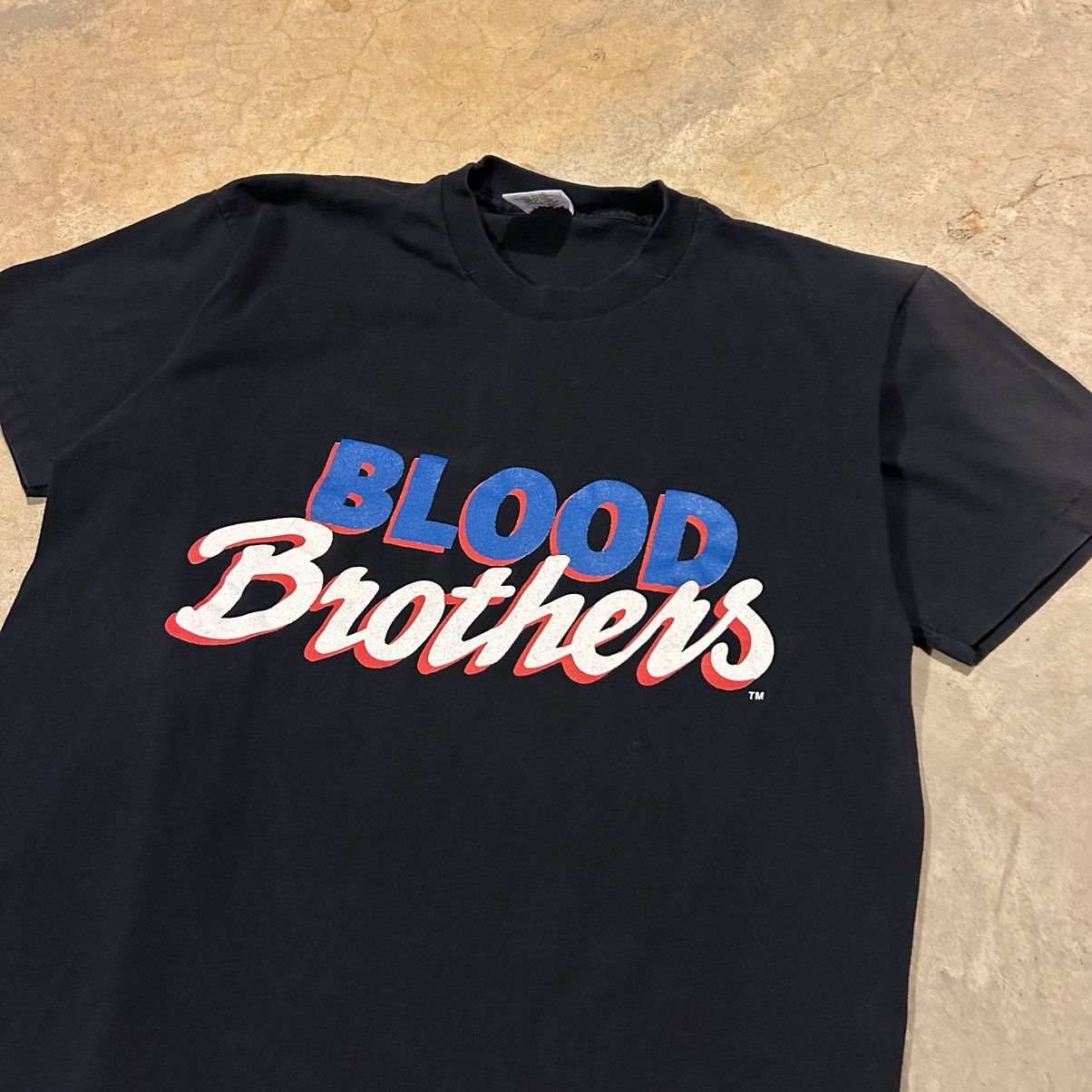 Japanese Brand × Vintage Crazy Vintage 90s Blood Brothers Faded Black Tee Size US L / EU 52-54 / 3 - 2 Thumbnail
