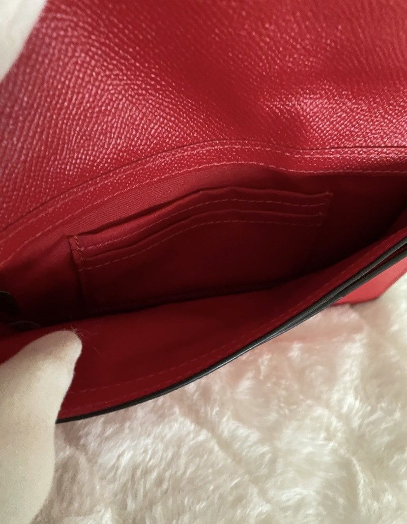 Coach Coach Crossgrain Leather Foldover Wristlet/Wallet in Red Size ONE SIZE - 10 Thumbnail