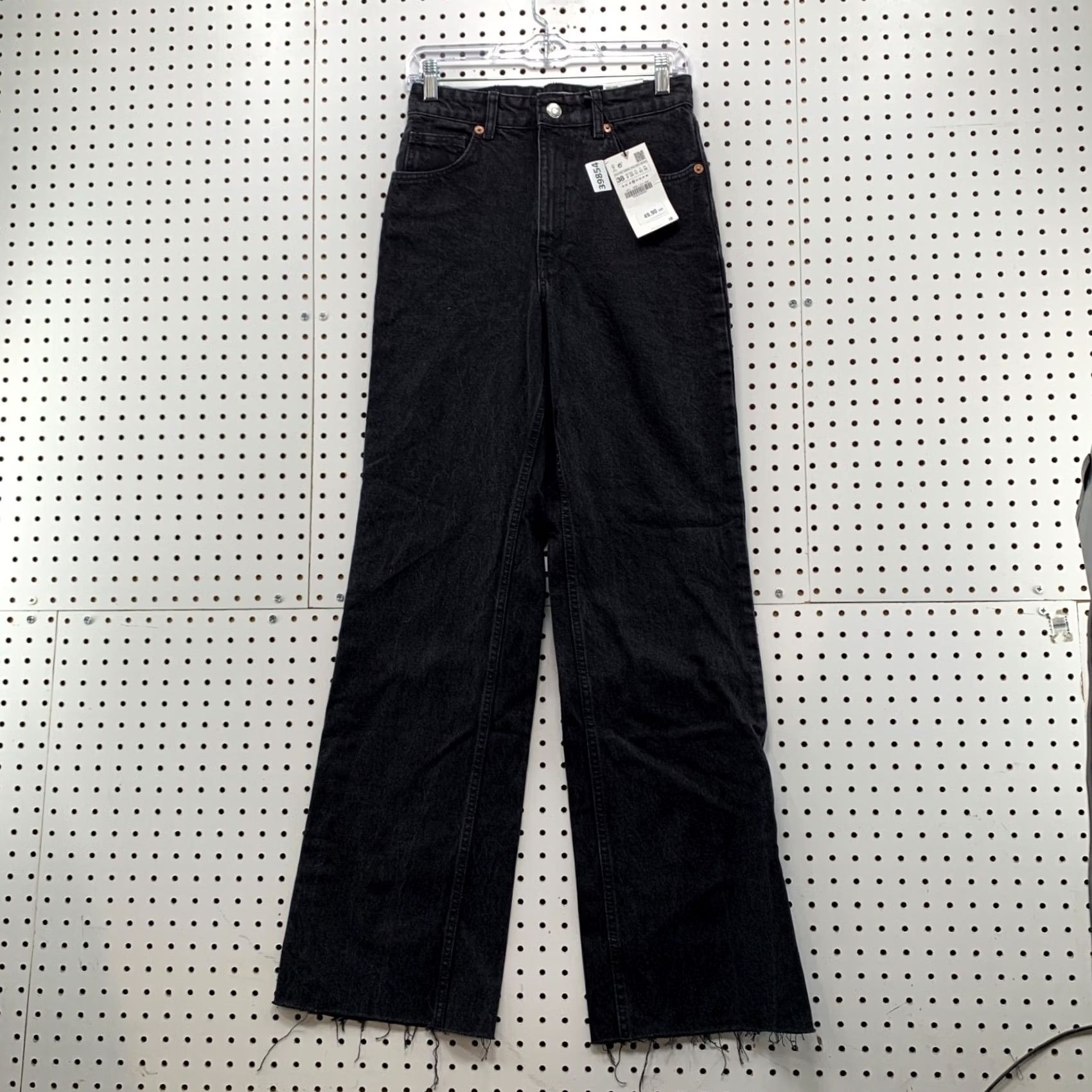 Zara Zara Jeans Womens Size 6 Fits 27x33 Black Denim High Rise Wide Leg New NWT Size 28" / US 6 / IT 42 - 2 Thumbnail