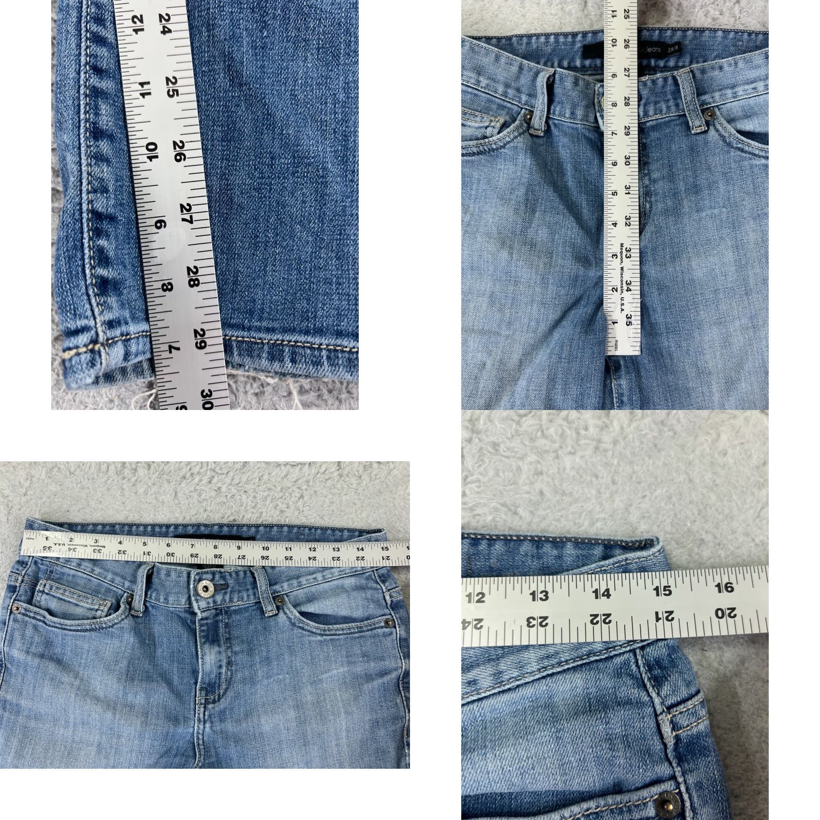Calvin Klein Calvin Klein Jeans Women 8 Blue Denim Straight 29x29 Embroidered Cotton 29 Inseam 29 Denim Pockets Medium Wash 5-Pocket Regular Fit Vintage No Size 30" / US 8 / IT 44 - 8 Thumbnail