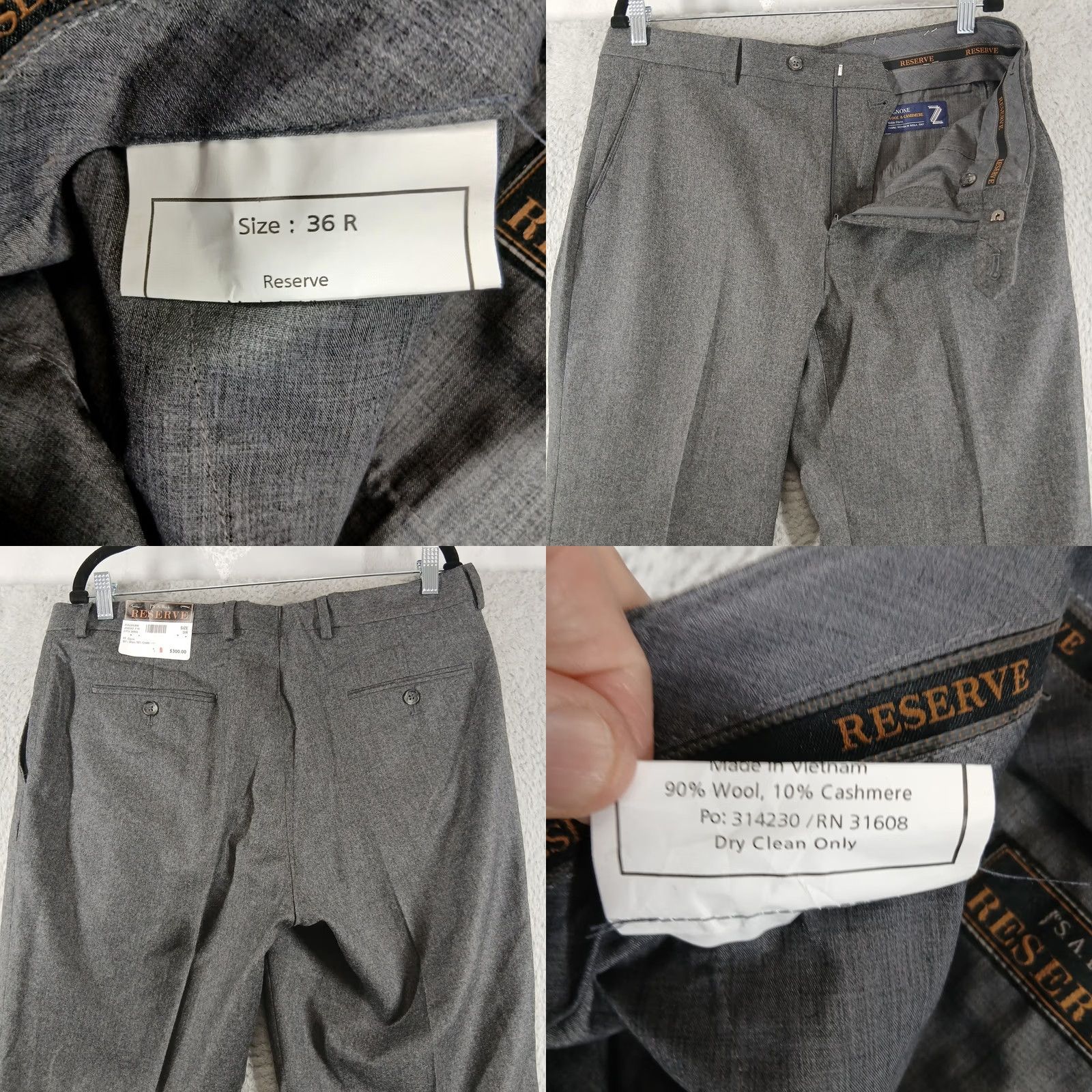 Jos. A. Bank Jos. A. Bank Reserve Wool Cashmere Pants Tailored Fit Grey 36R NWT Size US 36 / EU 52 - 8 Thumbnail