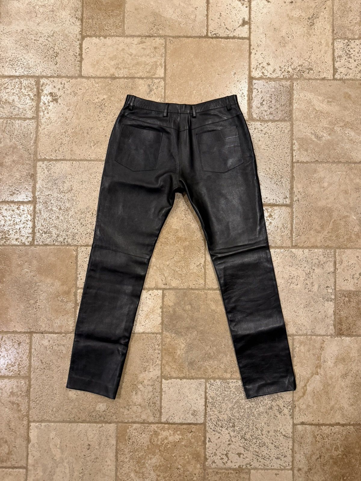 Prada Prada Vintage Dark Brown Leather Moto Pants Size US 32 / EU 48 - 16 Thumbnail
