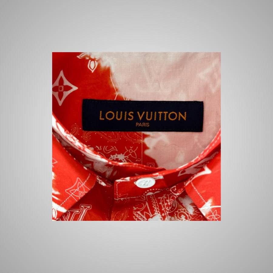 Louis Vuitton LOUIS VUITTON RED BANDANA BLEACHED SHORT SLEEVE BUTTON UP Size US XXL / EU 58 / 5 - 3 Thumbnail