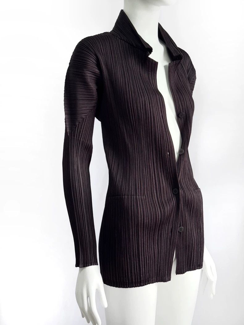 Issey Miyake Issey Miyake size:3 A greyish-purple pleated shirt Size M / US 6-8 / IT 42-44 - 3 Thumbnail