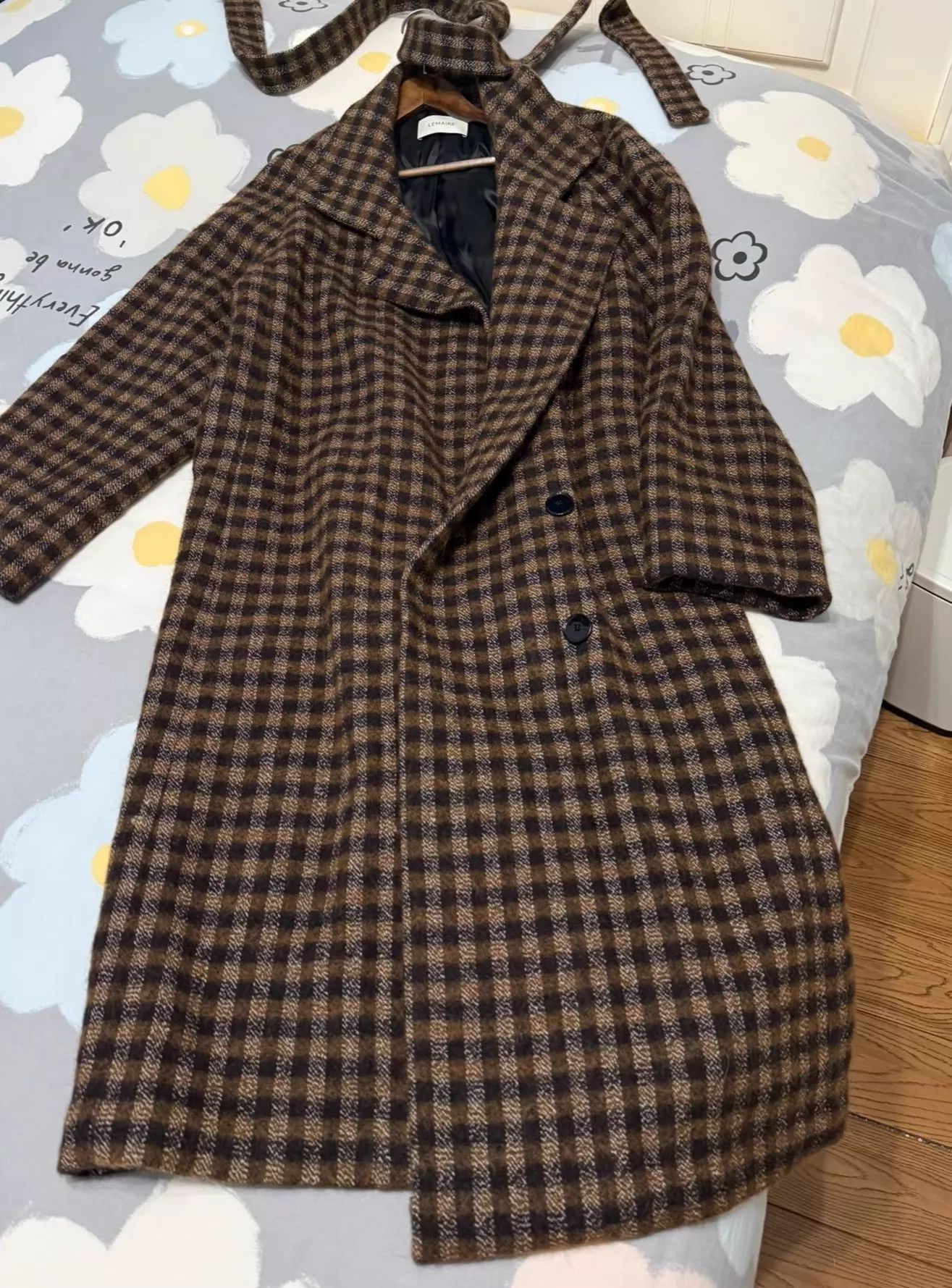 Lemaire Lemaire Belted Wool Check Coat 95 New Authentic Size XS / US 0-2 / IT 36-38 - 2 Thumbnail