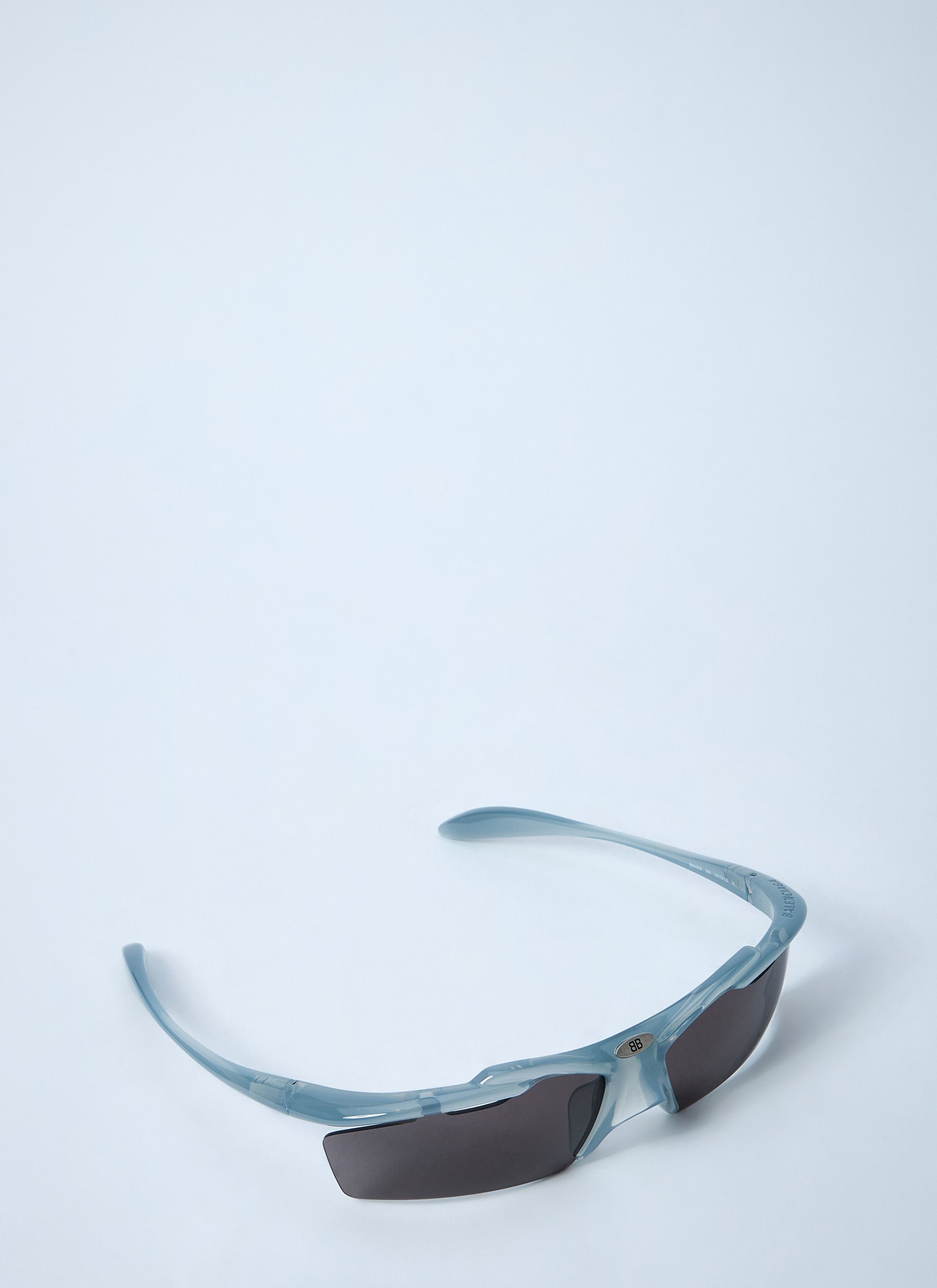 サングラス BALENCIAGA Light Blue Acetate Turbo Rectangle Sunglasses Balenciaga - Metal Rectangle Sunglasses - Blue - Sunglasses