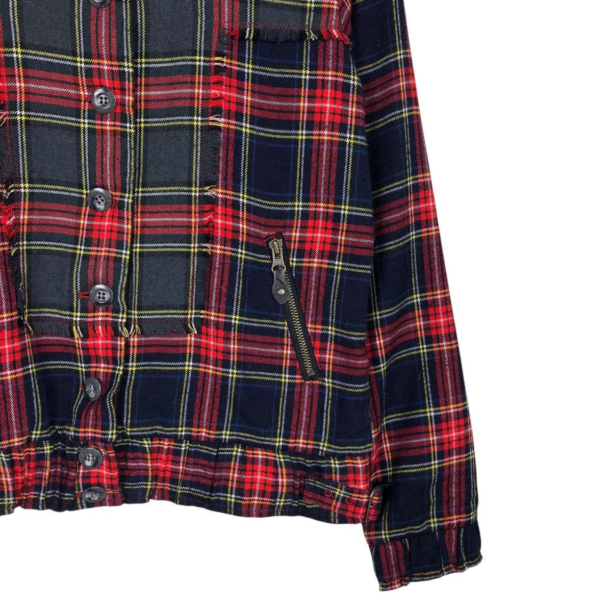 Japanese Brand 📌Cropped Biker Zipper Jacket Tartan Betty's Blue Label Size US M / EU 48-50 / 2 - 6 Thumbnail