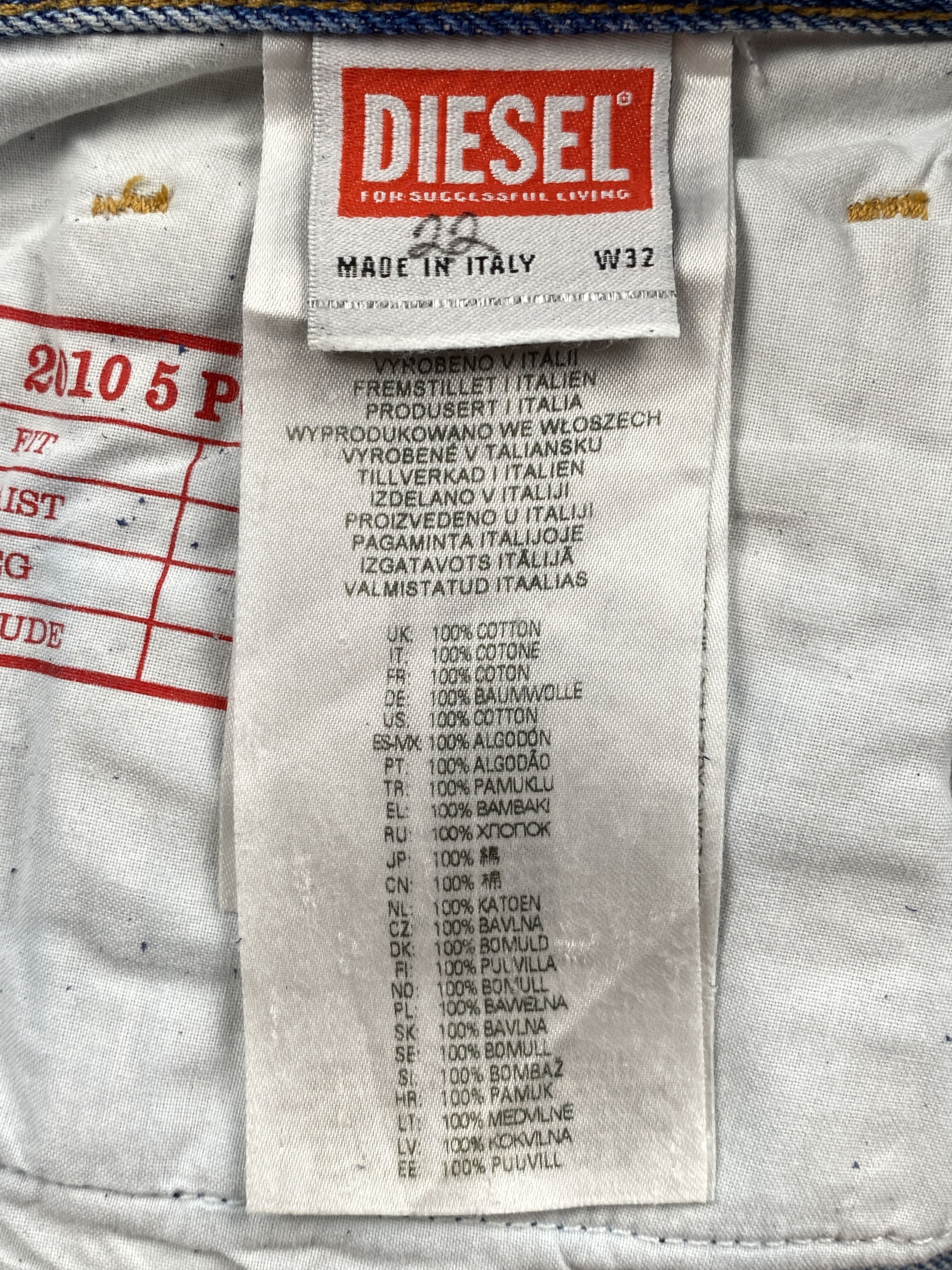 Diesel 2010 5 Pocket Denim Jeans Size US 35 - 15 Thumbnail