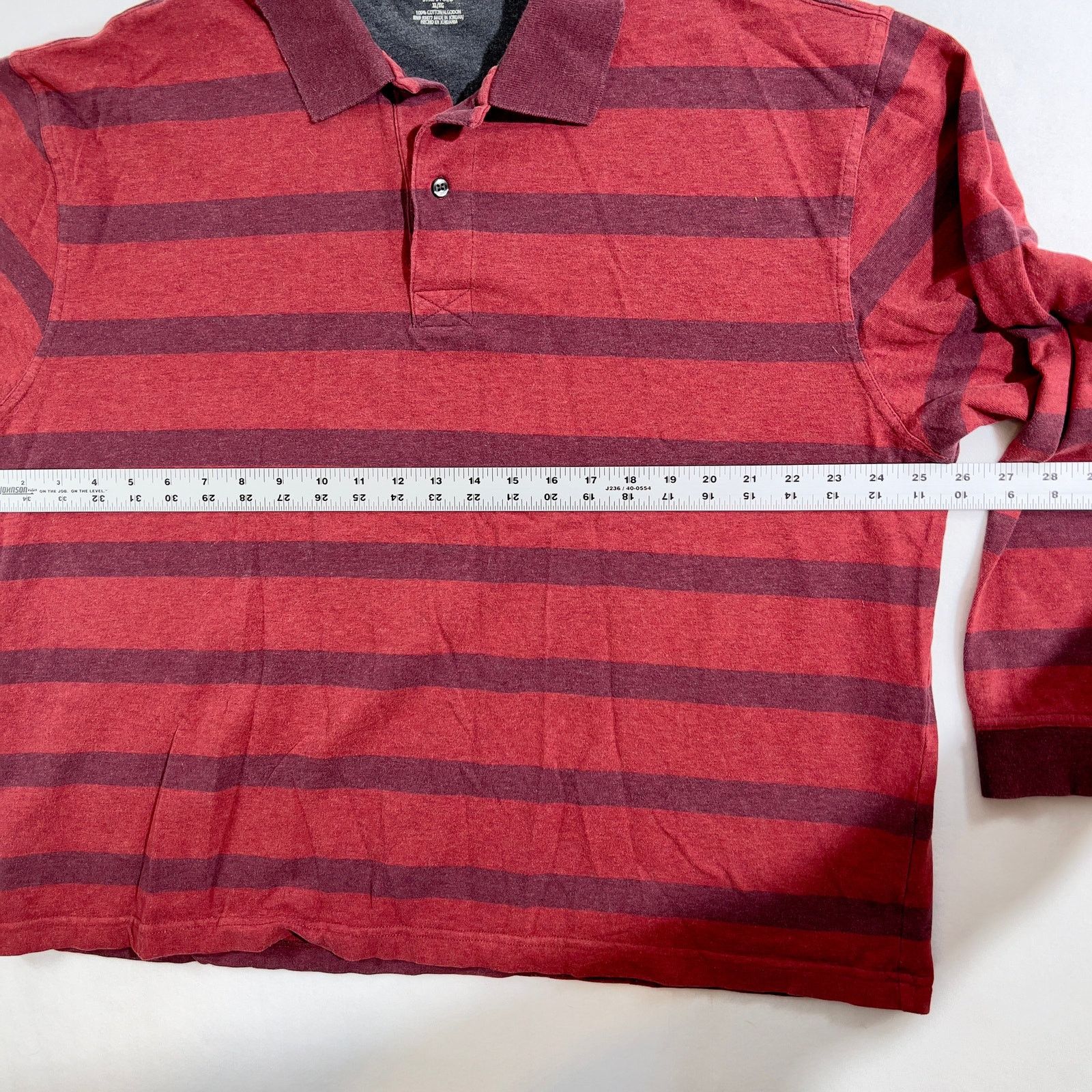 St. Johns Bay Polo St. John's Bay XL Sueded Jersey Striped 2-Button Henley Size US XL / EU 56 / 4 - 6 Thumbnail