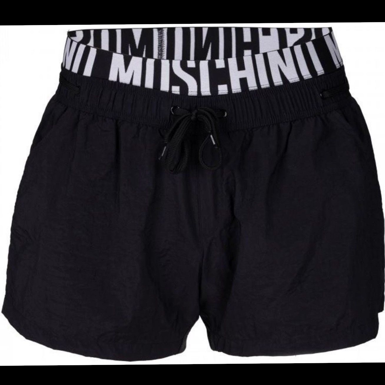 Moschino MOSCHINO Men’s Logo Band Waist Swim Shorts Black Size Small Size US 30 / EU 46 - 1 Thumbnail