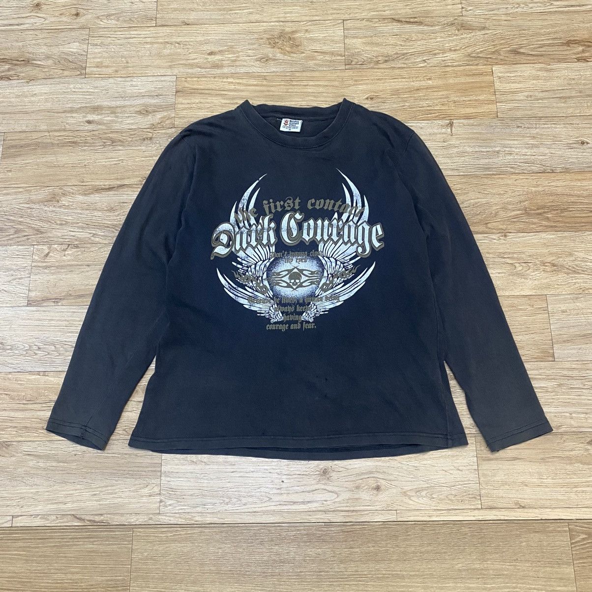 Hysteric Glamour 2000s Natural Vkei Style Dark Courage Faded LS T-Shirt Size US M / EU 48-50 / 2 - 1 Thumbnail