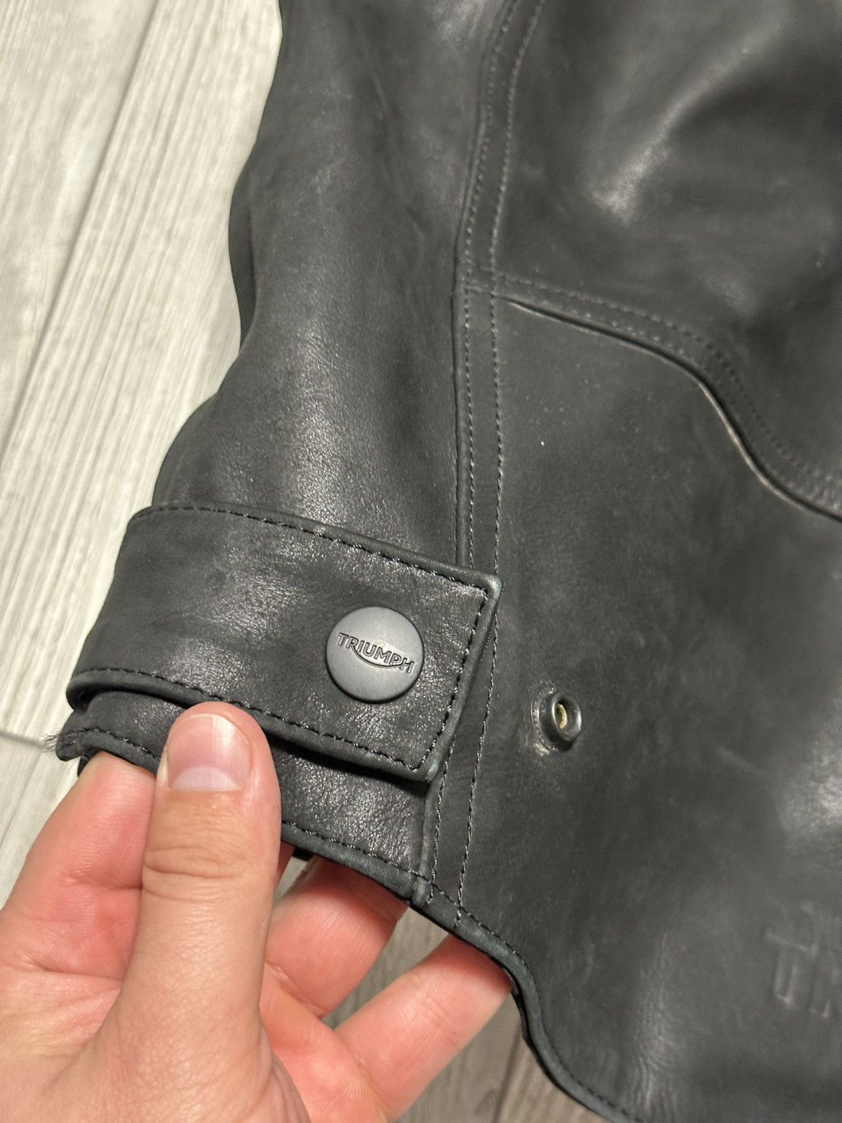 Leather Triumph Motorcycle Black Jacket Mens Leather Size US XL / EU 56 / 4 - 9 Thumbnail
