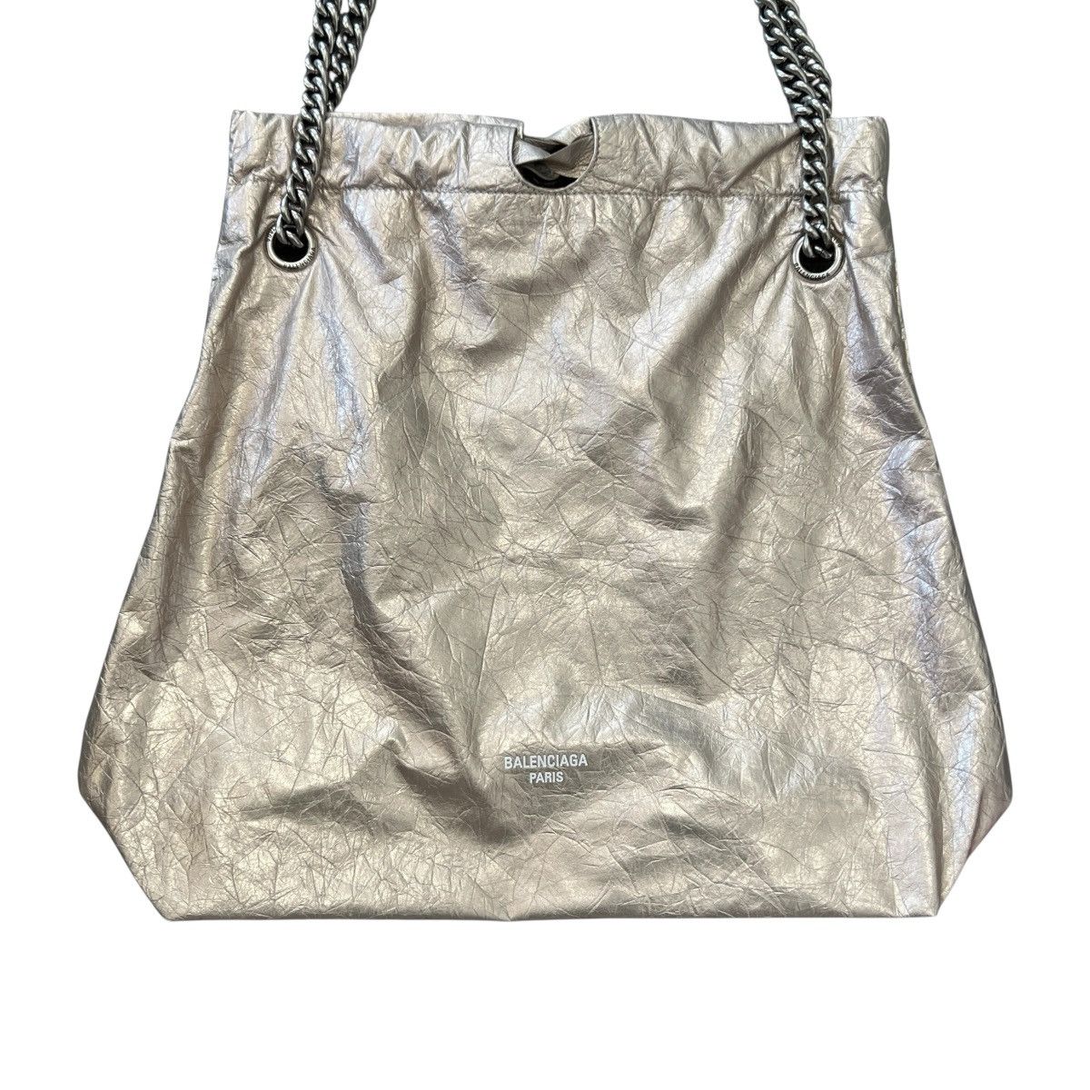 Balenciaga BALENCIAGA Crush Small Chain Shoulder Bag Metallic Silver Size ONE SIZE - 3 Thumbnail