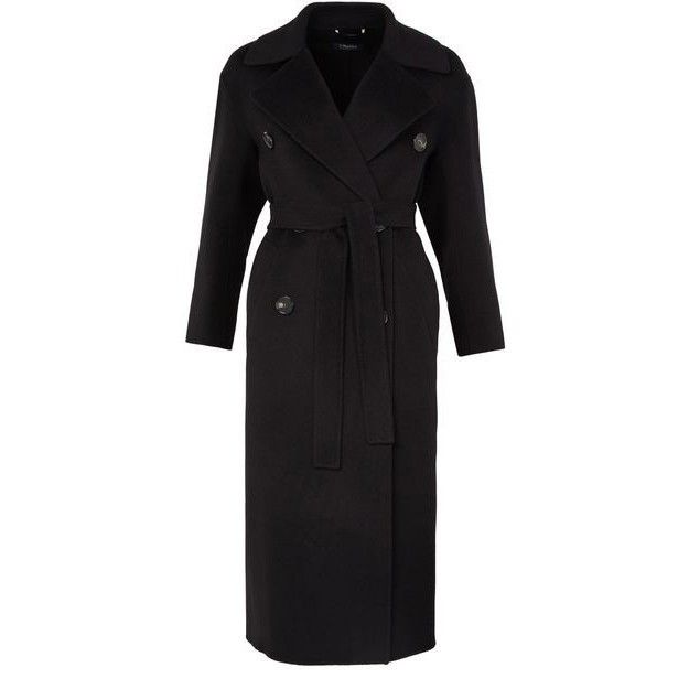 Max Mara MAX MARA Dalila Belted Black Wool Long Coat New & Authentic Size S / US 4 / IT 40 - 1 Thumbnail