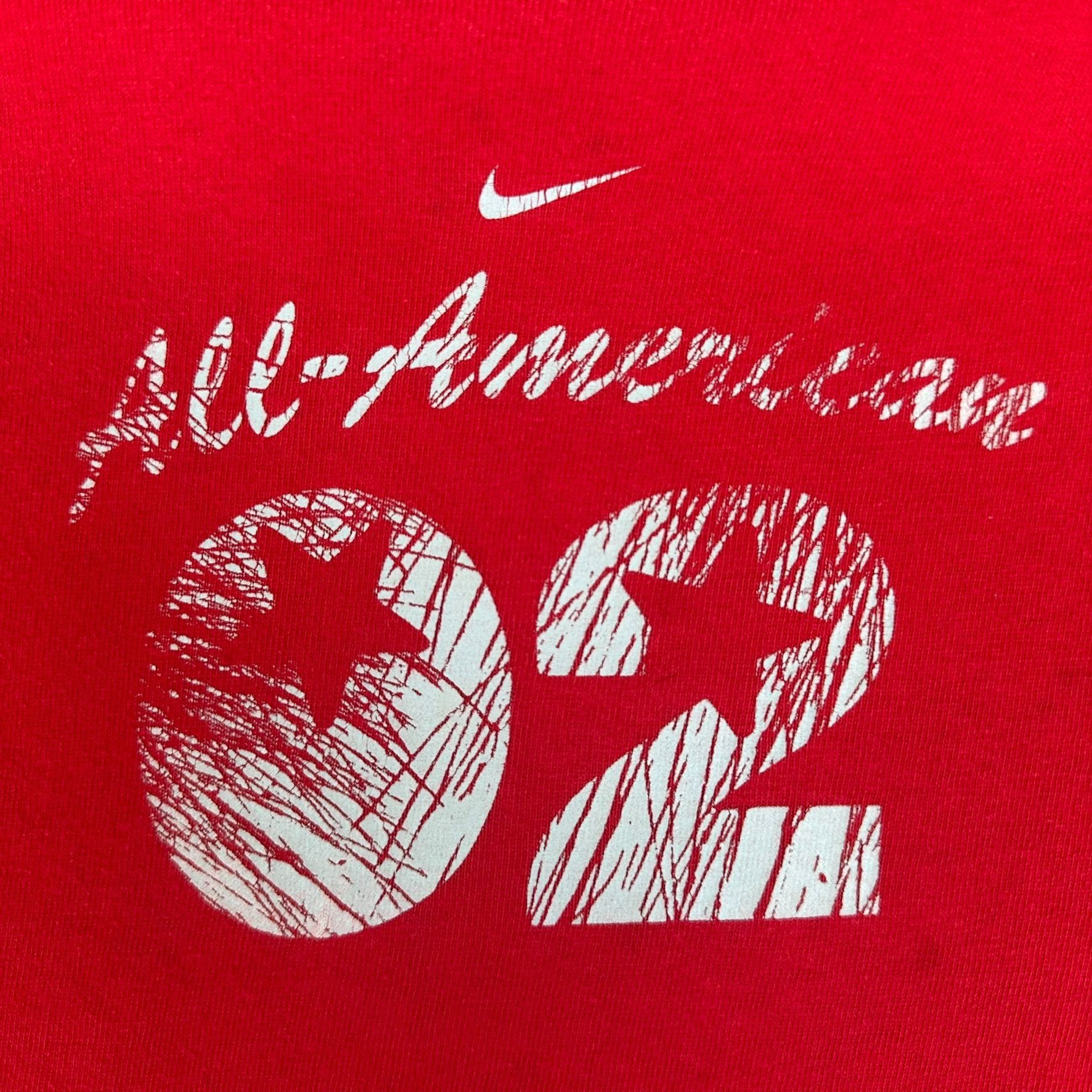 Nike Vintage Y2K Nike All American Center Swoosh T-Shirt Boxy Red Size US L / EU 52-54 / 3 - 2 Thumbnail