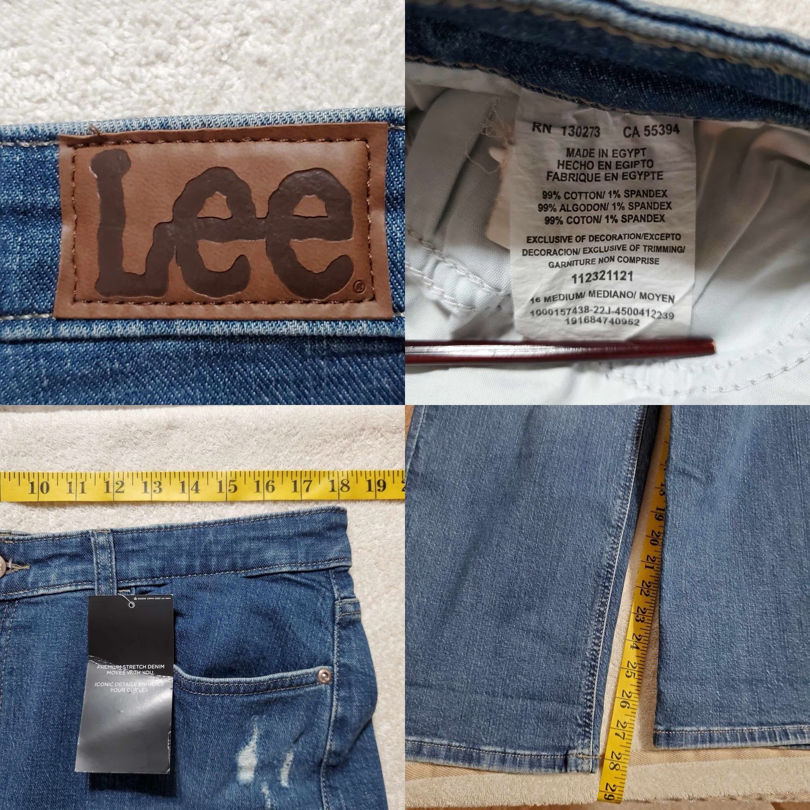 Lee Lee Legendary Premium Boyfriend Jeans 16 Medium Womens Blue NWT Deadstock Size 38" / US 16 / IT 52 - 8 Thumbnail
