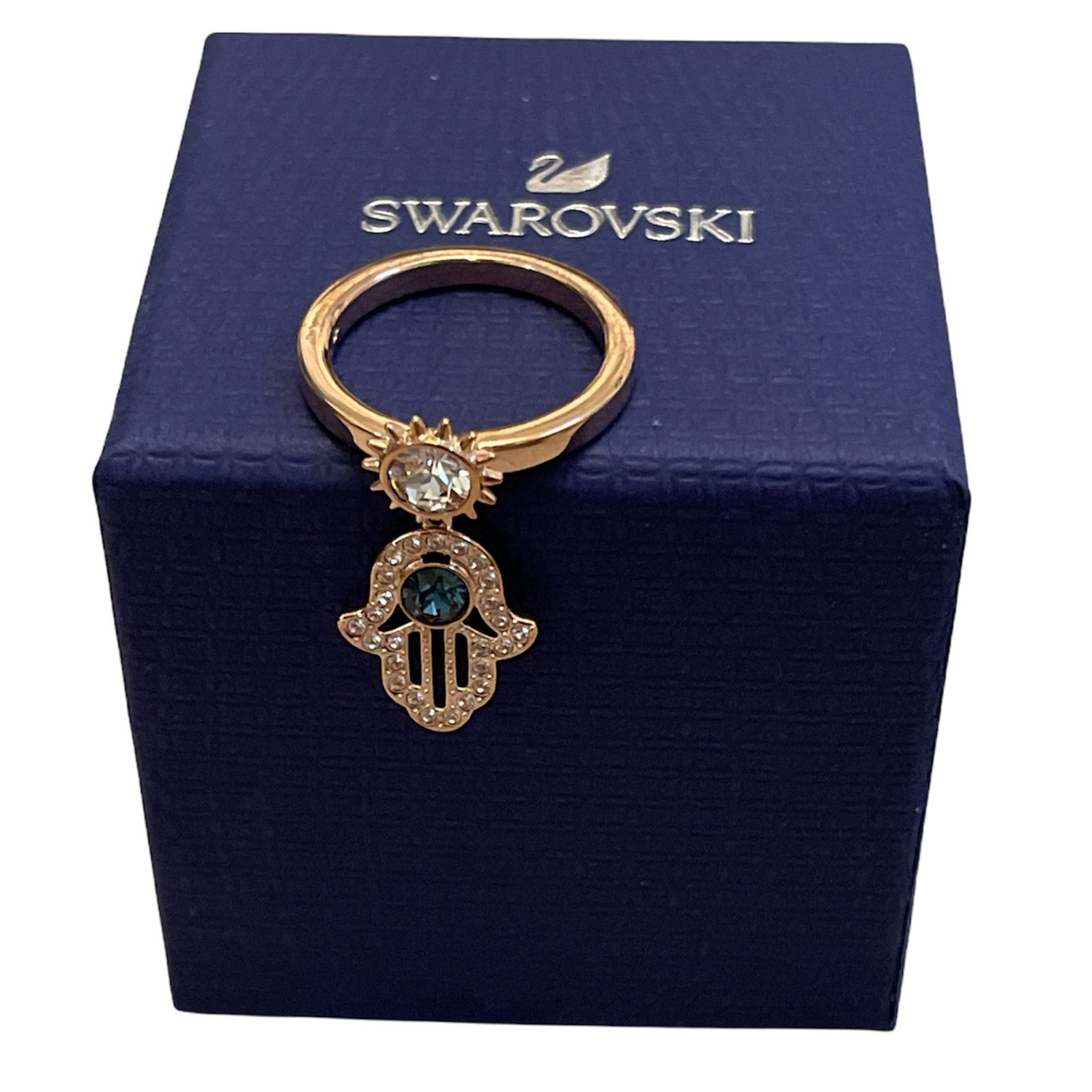 Swarovski Swarovski Symbolic Hamsa hand charm Rose Gold Ring 9 Size ONE SIZE - 2 Thumbnail