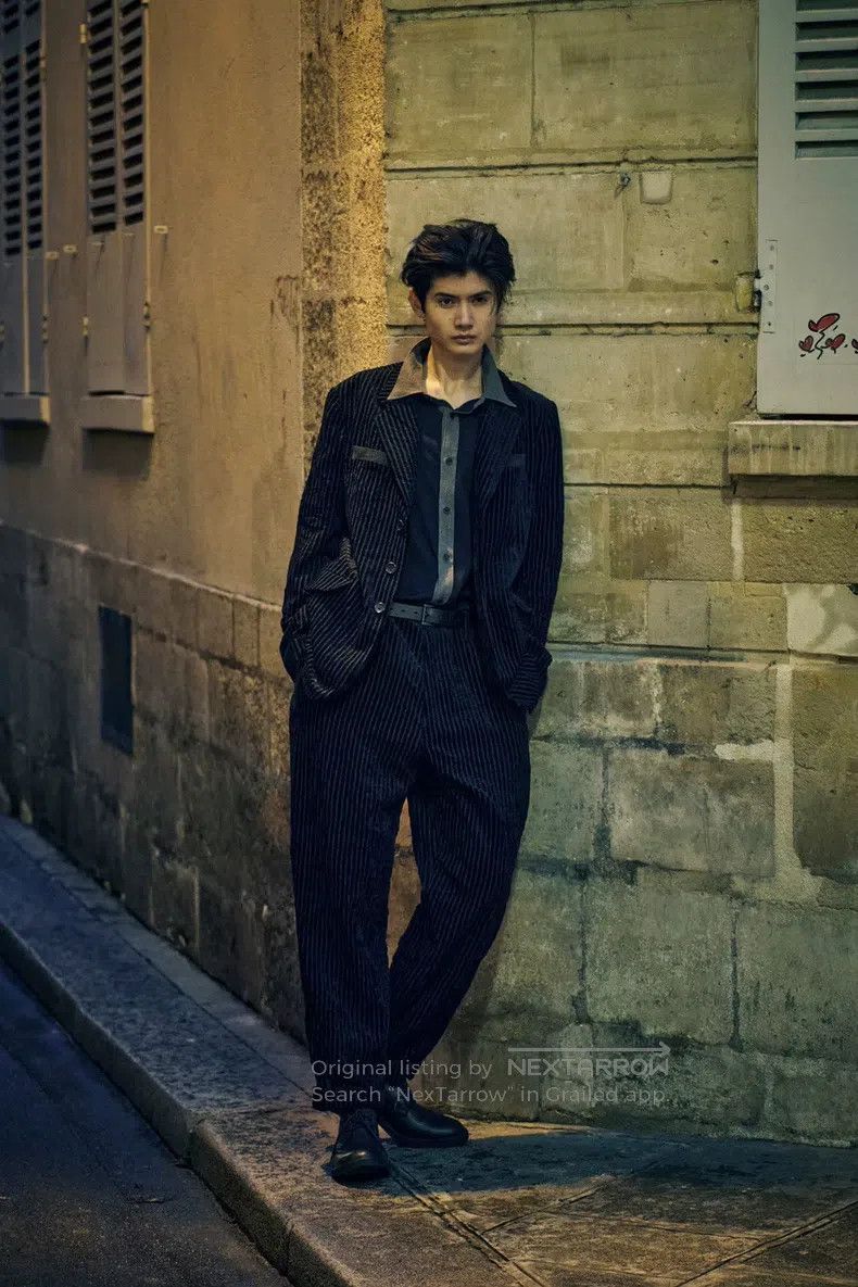 Yohji Yamamoto Yohji Yamamoto size 2 23 aw striped three pocket blazer Size 36R - 4 Thumbnail