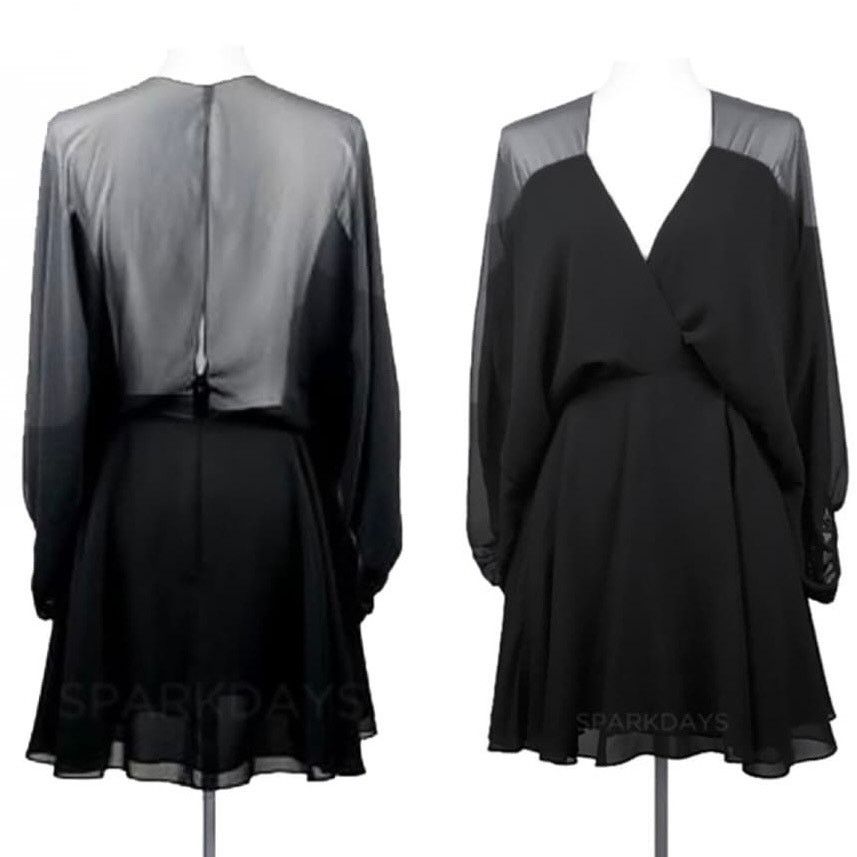 Mara Hoffman Mara Hoffman Black Chiffon Balloon Sleeve Mini Dress Size S / US 4 / IT 40 - 10 Thumbnail