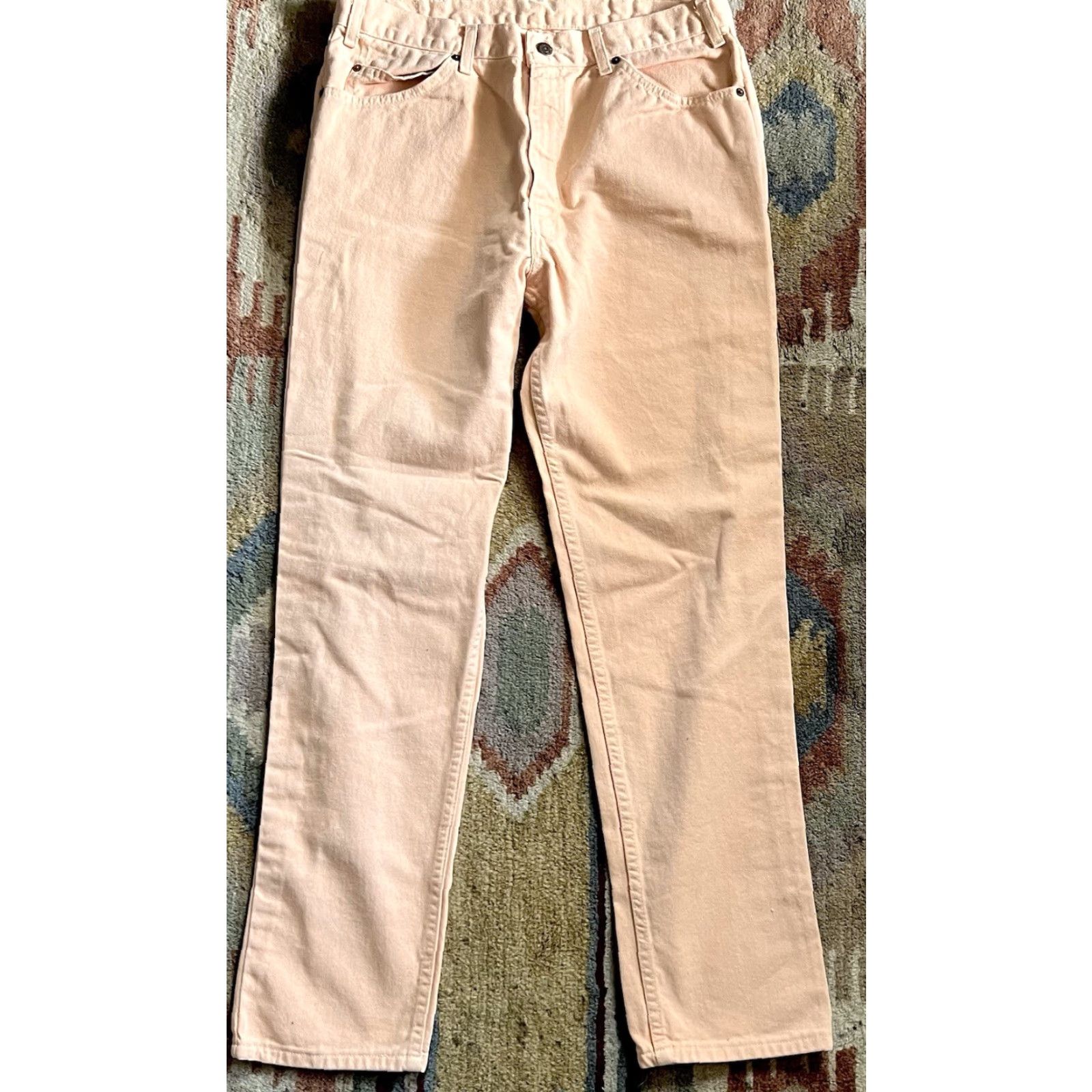 Levi's VINTAGE Levi's Jeans Men’s 80s 90s Salmon Orange Denim 36x32 5-Pocket Straight 40550-8641 Regular (USA) Mens Size US 36 / EU 52 - 3 Thumbnail