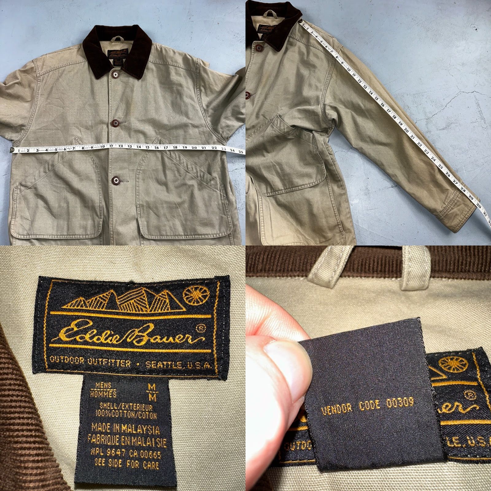 Eddie Bauer Eddie Bauer Jacket Mens M Tan Brown Chore Barn Field Coat Canvas Outdoor VTG Size US M / EU 48-50 / 2 - 8 Thumbnail