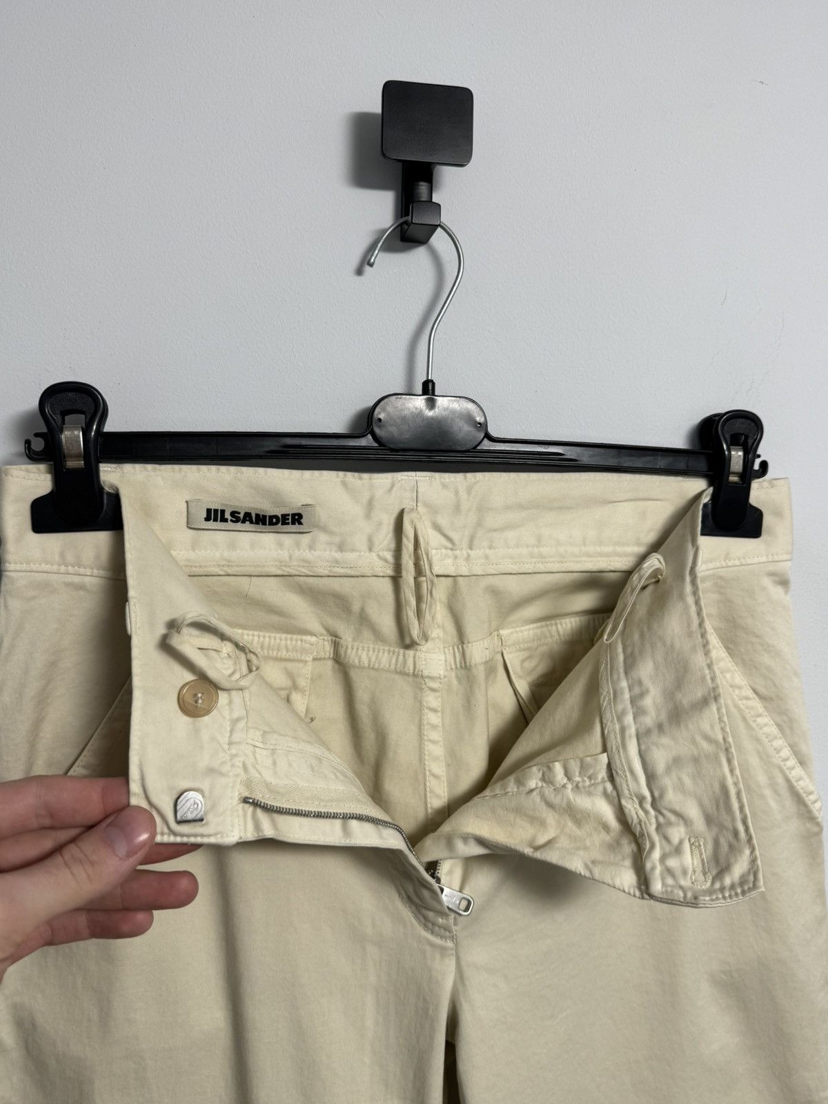 Jil Sander Jil Sander Women’s Pants Beige Luxury Cotton size 36 Size 25" / US 0 / IT 36 - 9 Thumbnail
