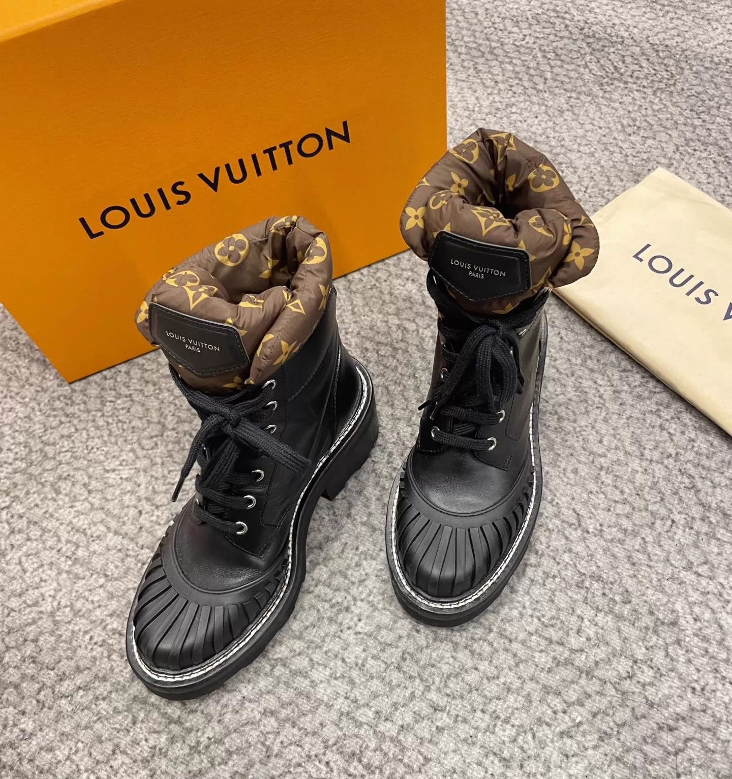 Louis Vuitton Louis Vuitton Monogram Leather Short Boots 36- Vintage Size US 5.5 / IT 35.5 - 2 Thumbnail