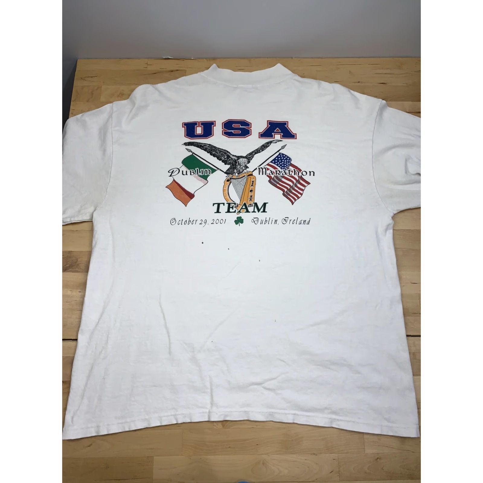 Vintage USA Dublin Marathon 2001 Graphic Long Sleeve White T Shirt XL Mens Size US XL / EU 56 / 4 - 4 Thumbnail