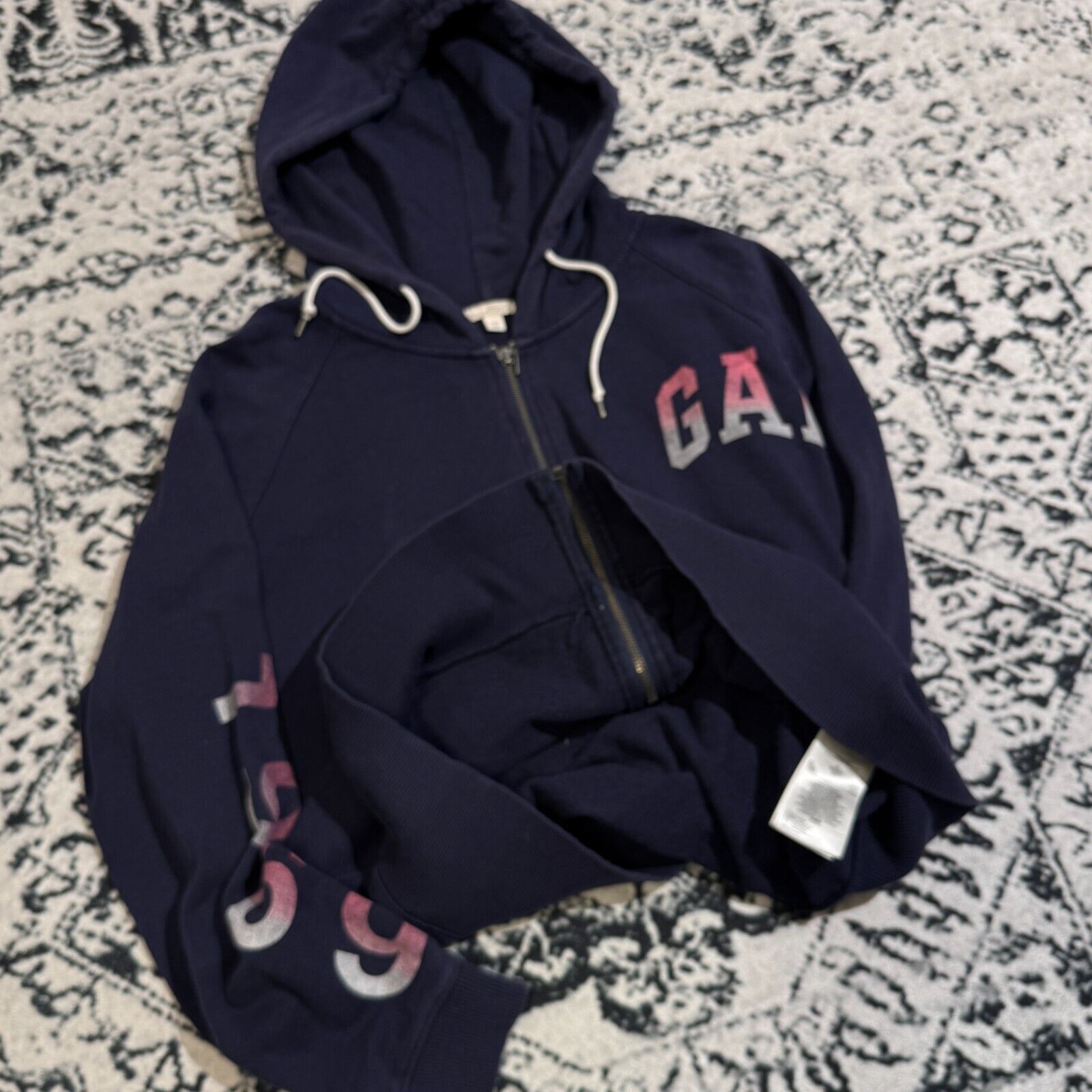 Gap × Vintage Vintage Gap Unisex Navy Blue Cotton Hoodie Zip Size XL 90s Size US XL / EU 56 / 4 - 9 Thumbnail