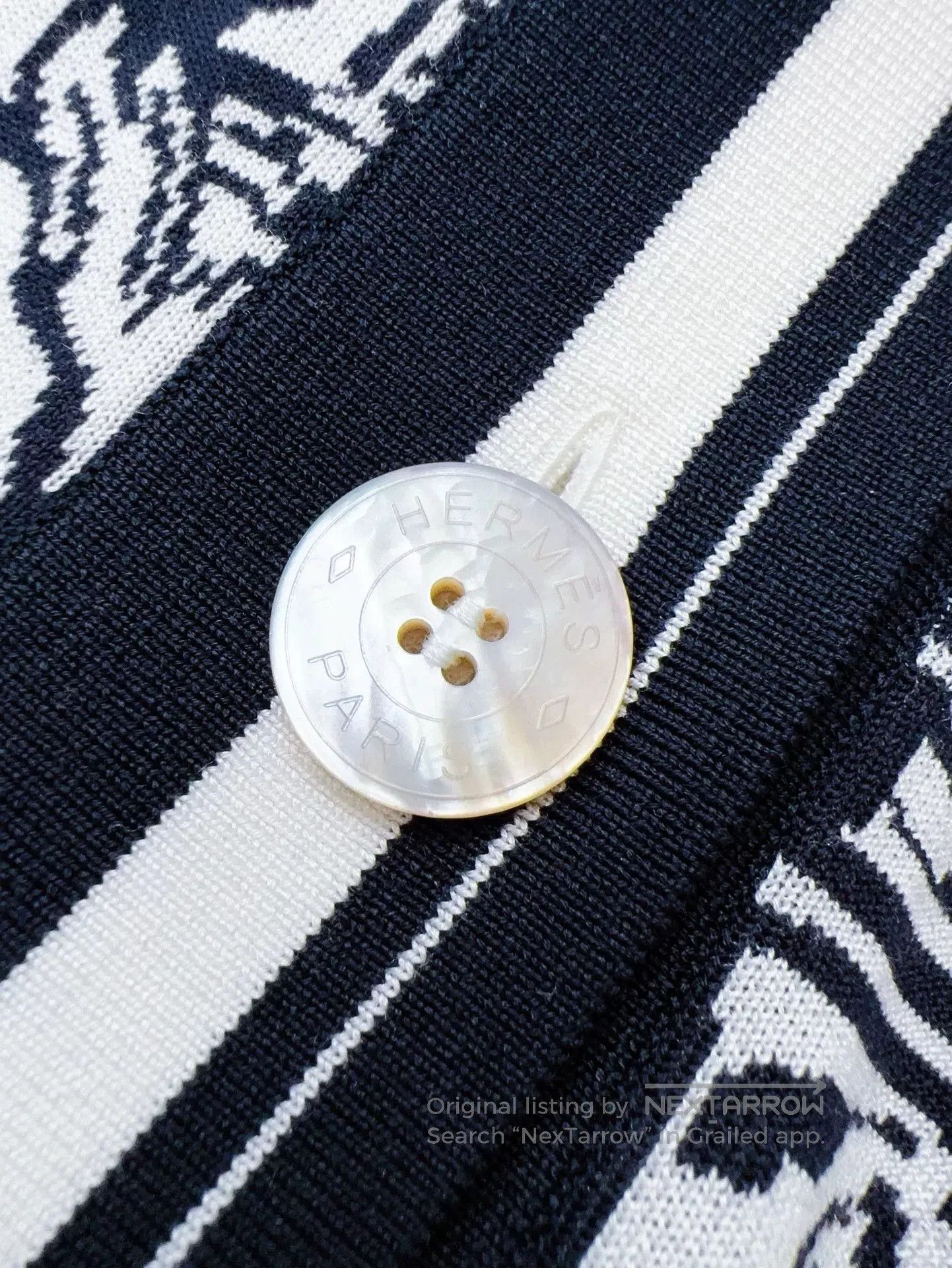 Hermes Hermes Blue White Reins Print Cardigan. Size US M / EU 48-50 / 2 - 4 Thumbnail