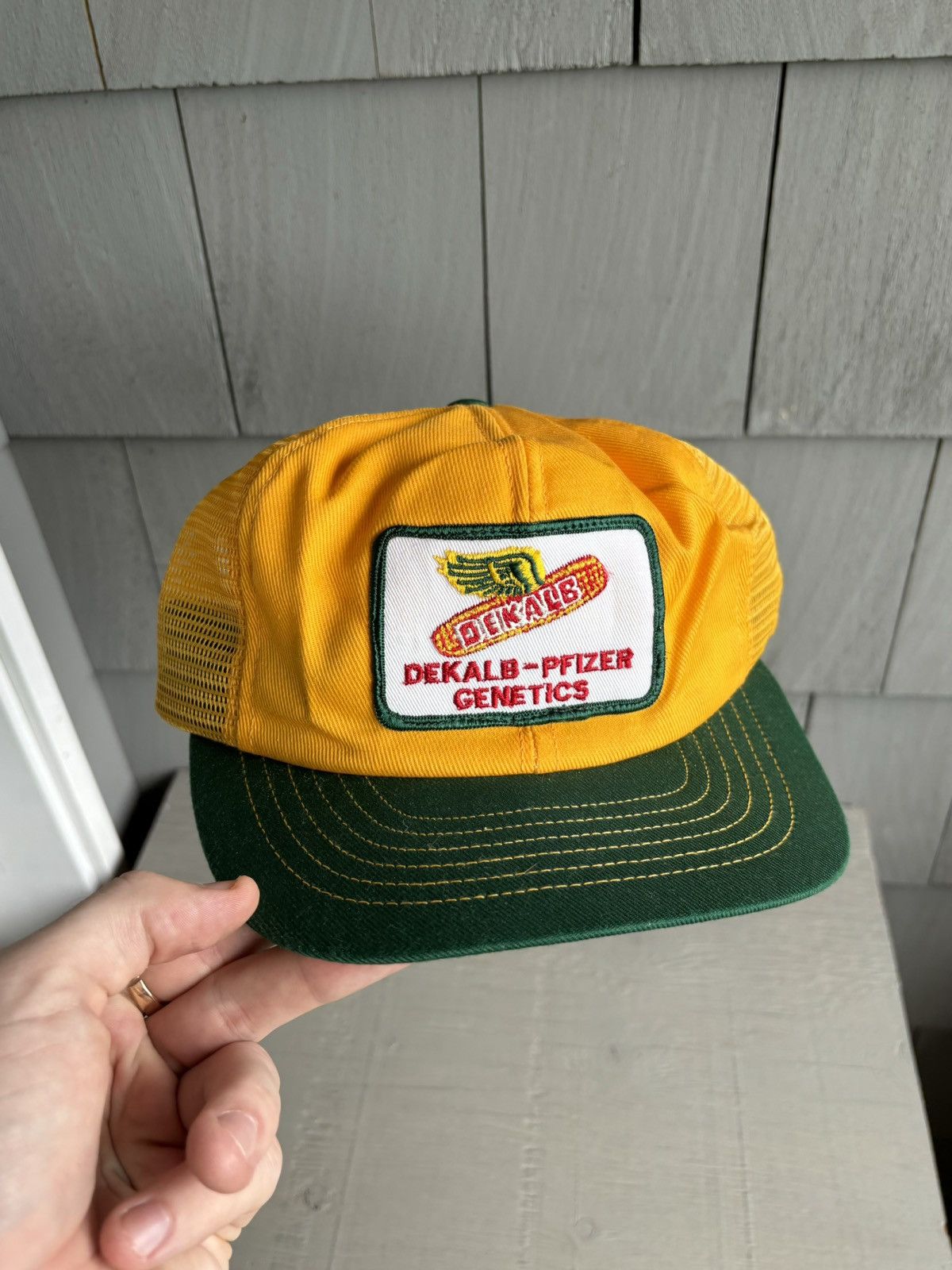 Vintage 1980s Monsanto GMO Delkab Genetics Vintage Trucker Hat Mesh Size ONE SIZE - 3 Thumbnail
