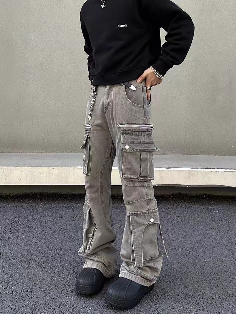 Japanese Brand × Jean Vintage Heavyweight Gunmetal Workwear Jeans Size US 30 / EU 46 - 1 Thumbnail
