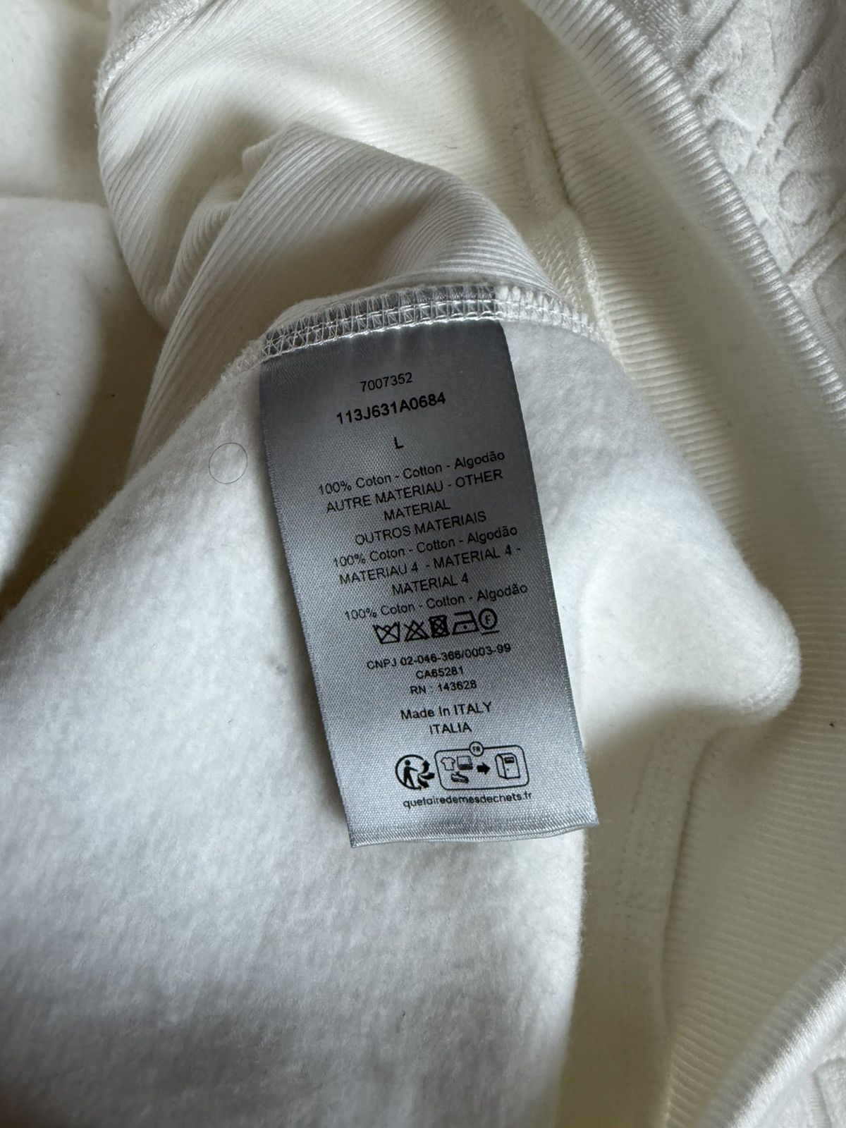 Dior Dior Oblique White Hoodie Size US L / EU 52-54 / 3 - 5 Thumbnail