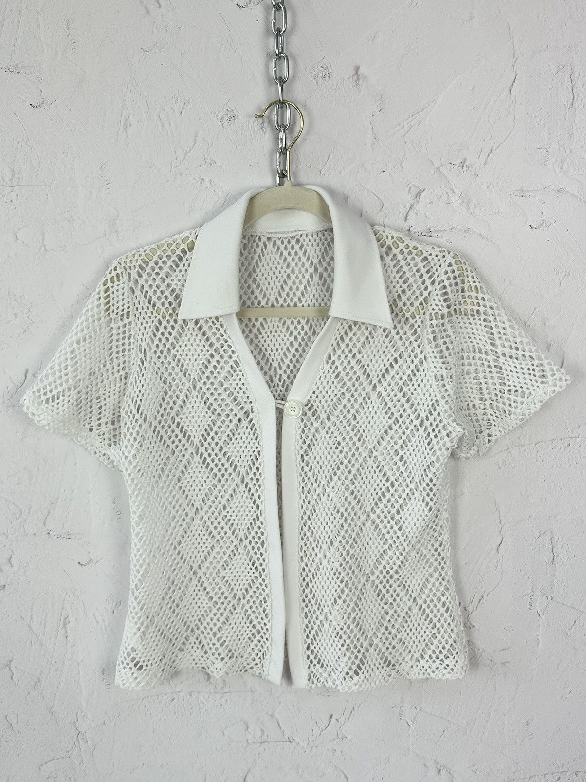 Beauty Beast × If Six Was Nine × Vintage Vintage Mesh White Shirt Size M / US 6-8 / IT 42-44 - 1 Thumbnail