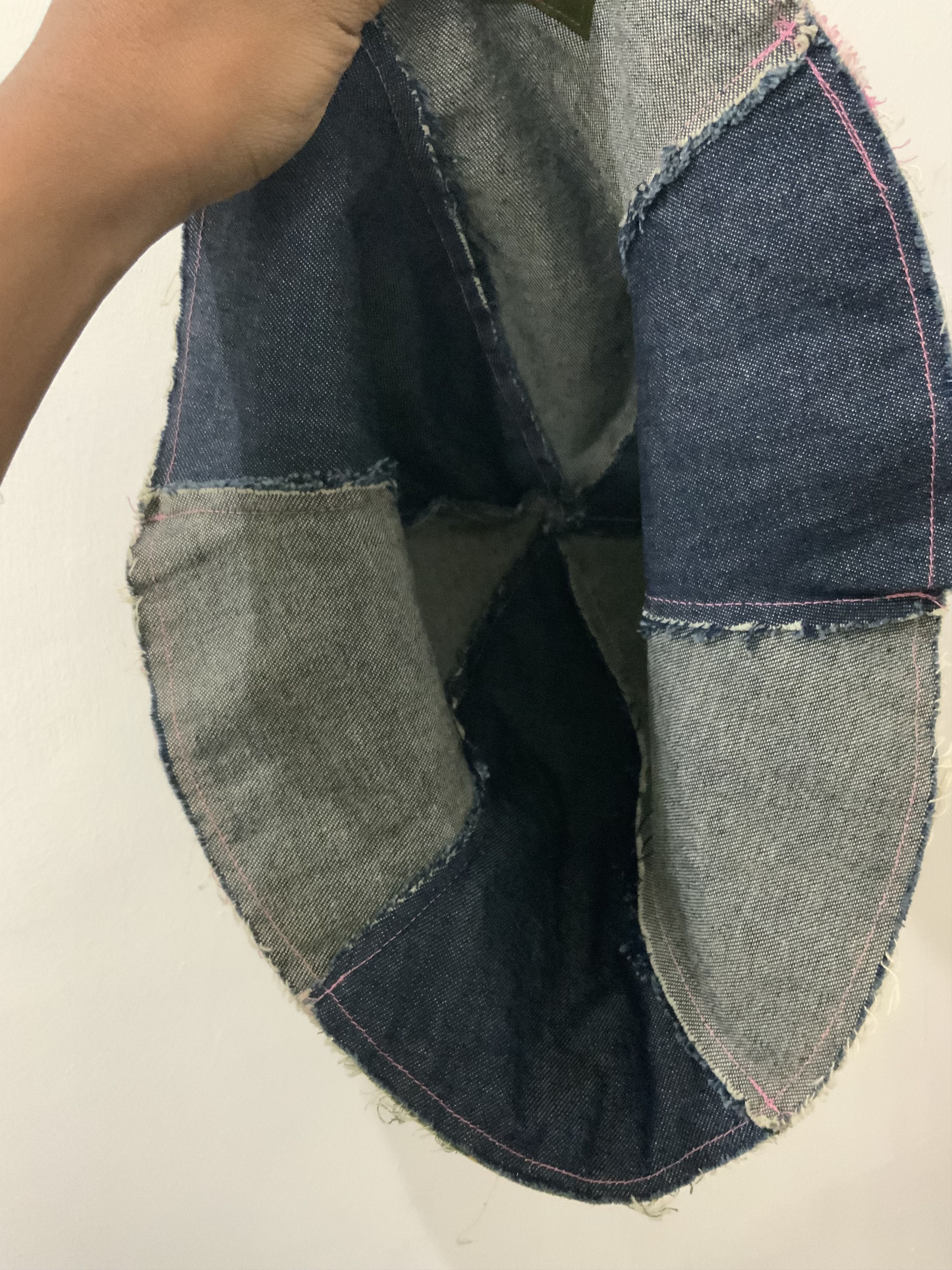 Japanese Brand DENIM PATCHWORK SASHIKO BUCKET HAT Size ONE SIZE - 10 Thumbnail