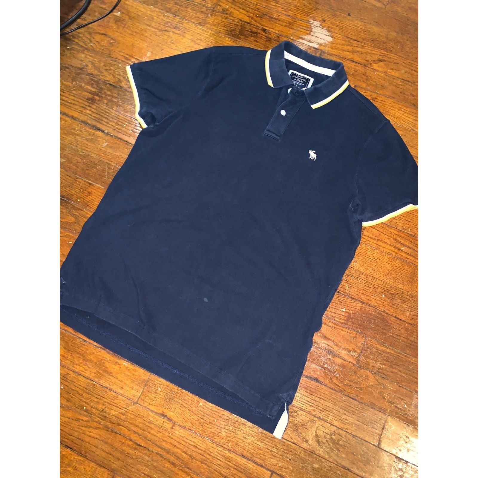 Abercrombie & Fitch Abercrombie & Fitch Navy Blue Polo Shirt Muscle Fit Size L Size US L / EU 52-54 / 3 - 3 Thumbnail