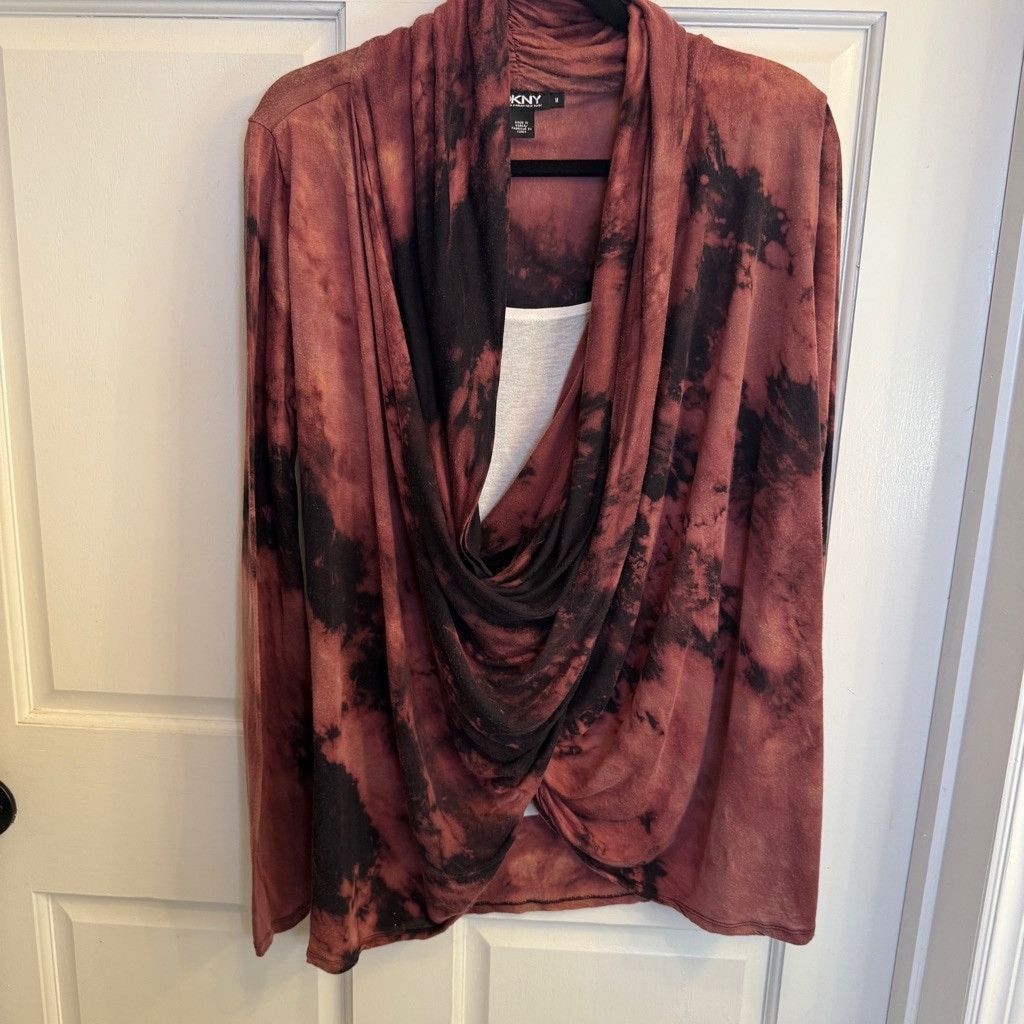 DKNY Women's DKNY Tie Dye Top Size M Red Black Size L / US 10 / IT 46 - 1 Thumbnail