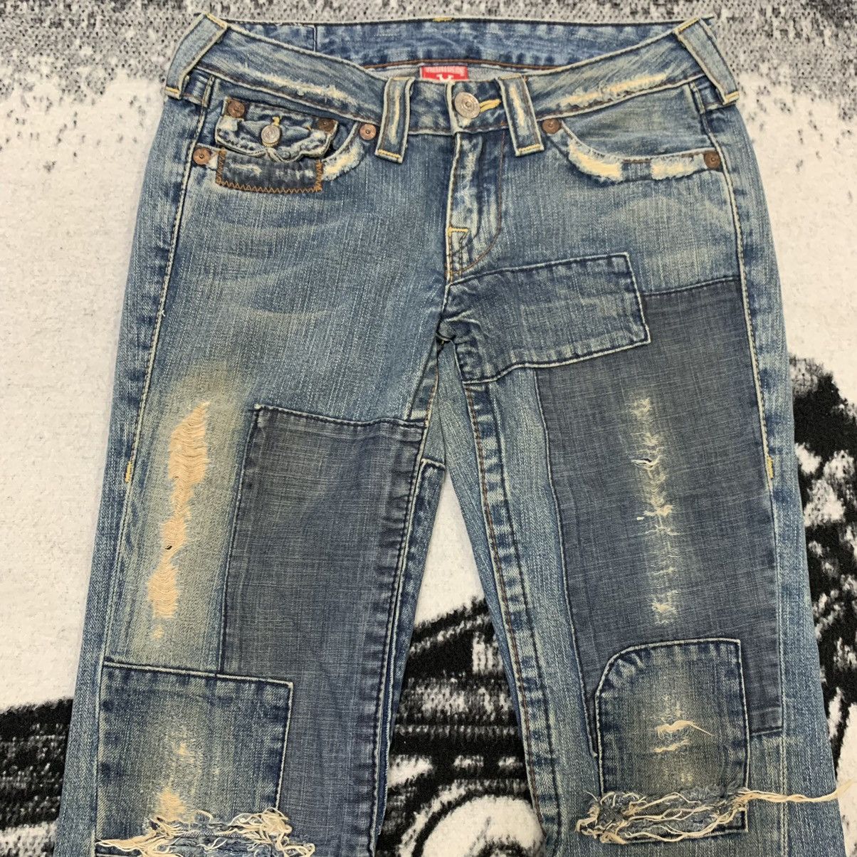 True Religion True Religion Section Joey Patch Distressed Bootcut Jeans Size 27" / US 4 / IT 40 - 2 Thumbnail