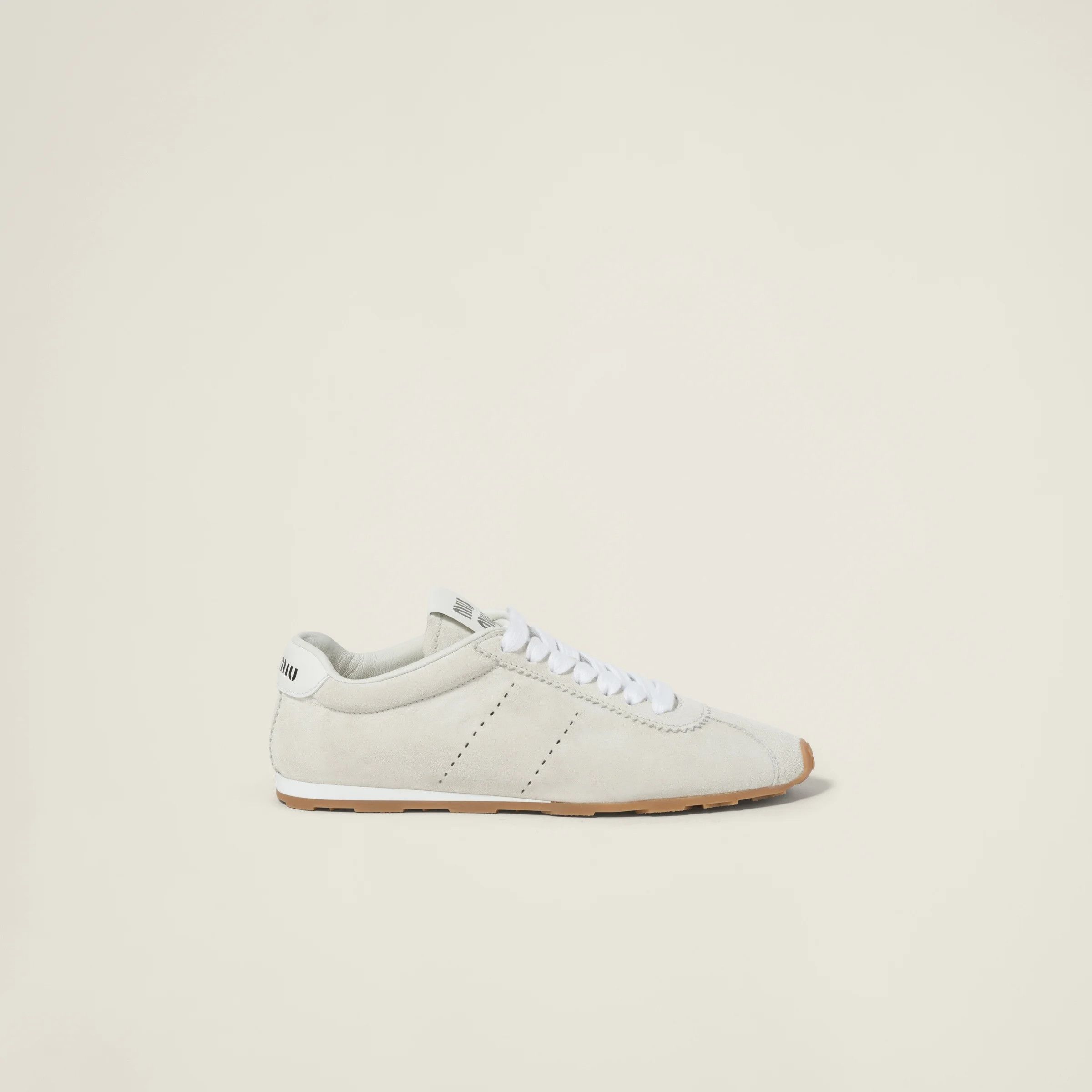 Miu Miu o1B3y1r0526 Suede Sneakers in Grey Size US 7 / IT 37 - 1 Thumbnail