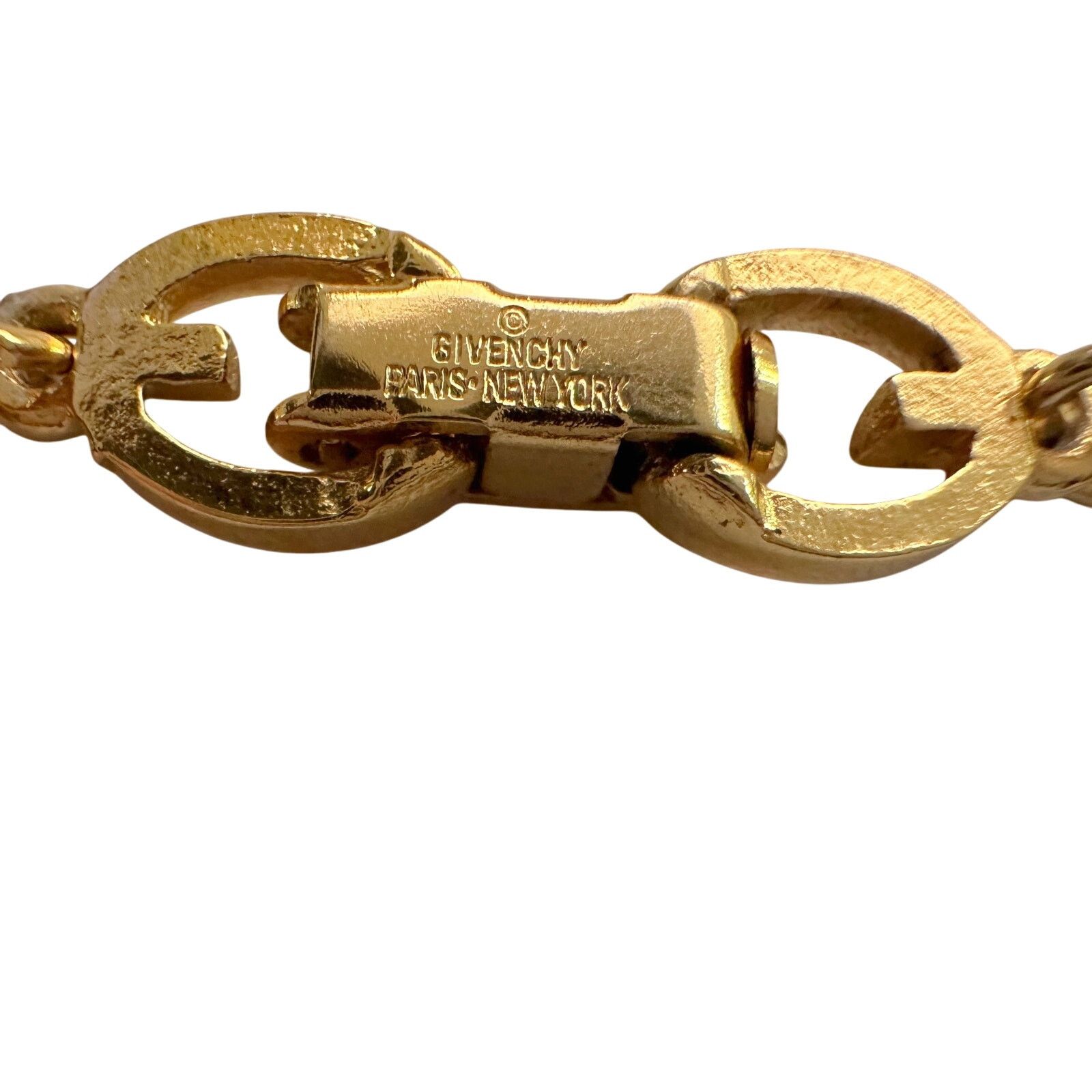Givenchy Givenchy Oval Mirrored GG Gold Plate Bracelet w Gemstones Size ONE SIZE - 8 Thumbnail
