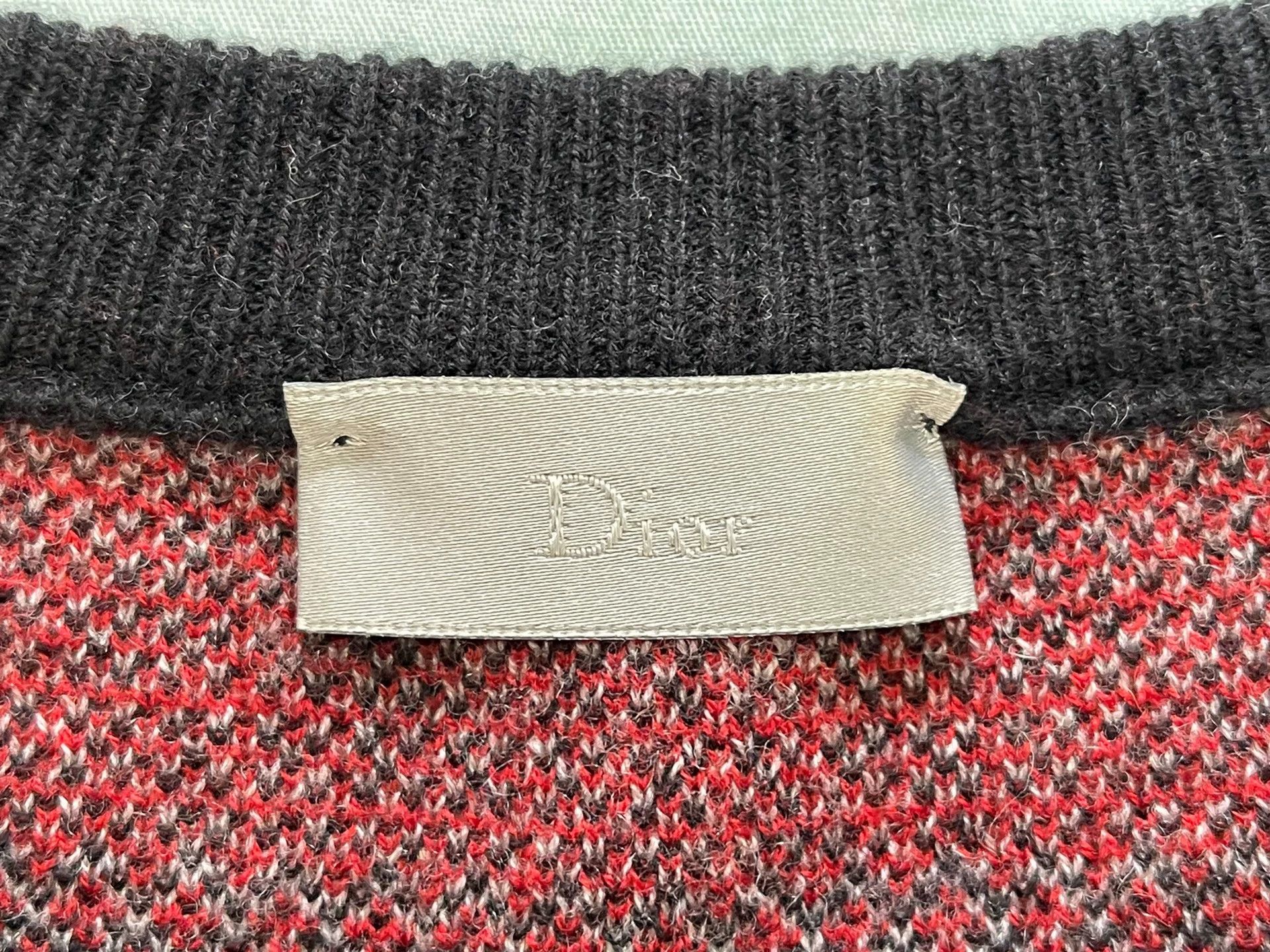 Dior Dior Homme Wool-Cashmere Sweater Red Black XL Size US XL / EU 56 / 4 - 4 Thumbnail