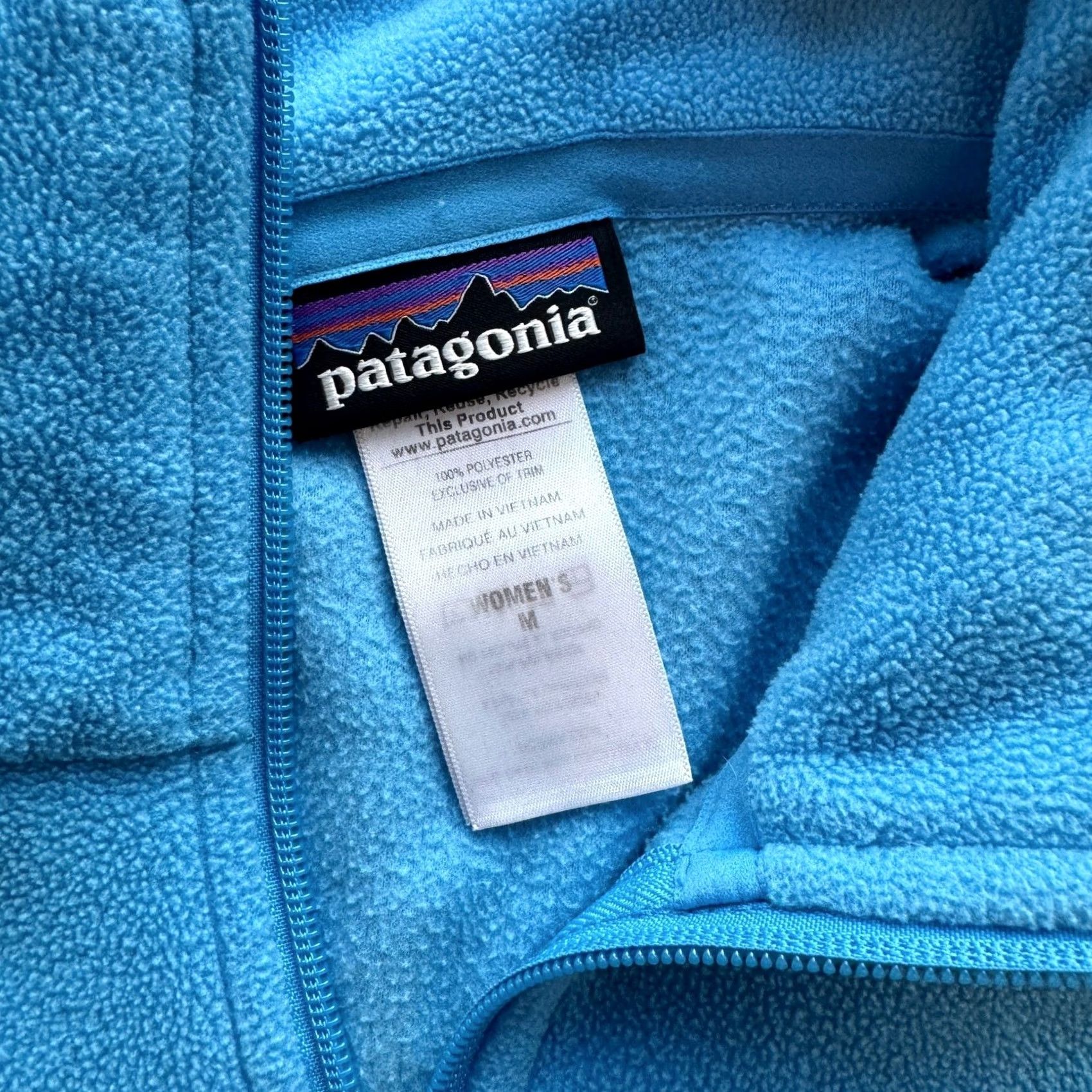 Patagonia VINTAGE Patagonia Long Sleeve Full Zip Blue Fleece Jacket Womens Medium Shirt/Coat Regular Breathable Full Zip 90s/2000s Size M / US 6-8 / IT 42-44 - 3 Thumbnail