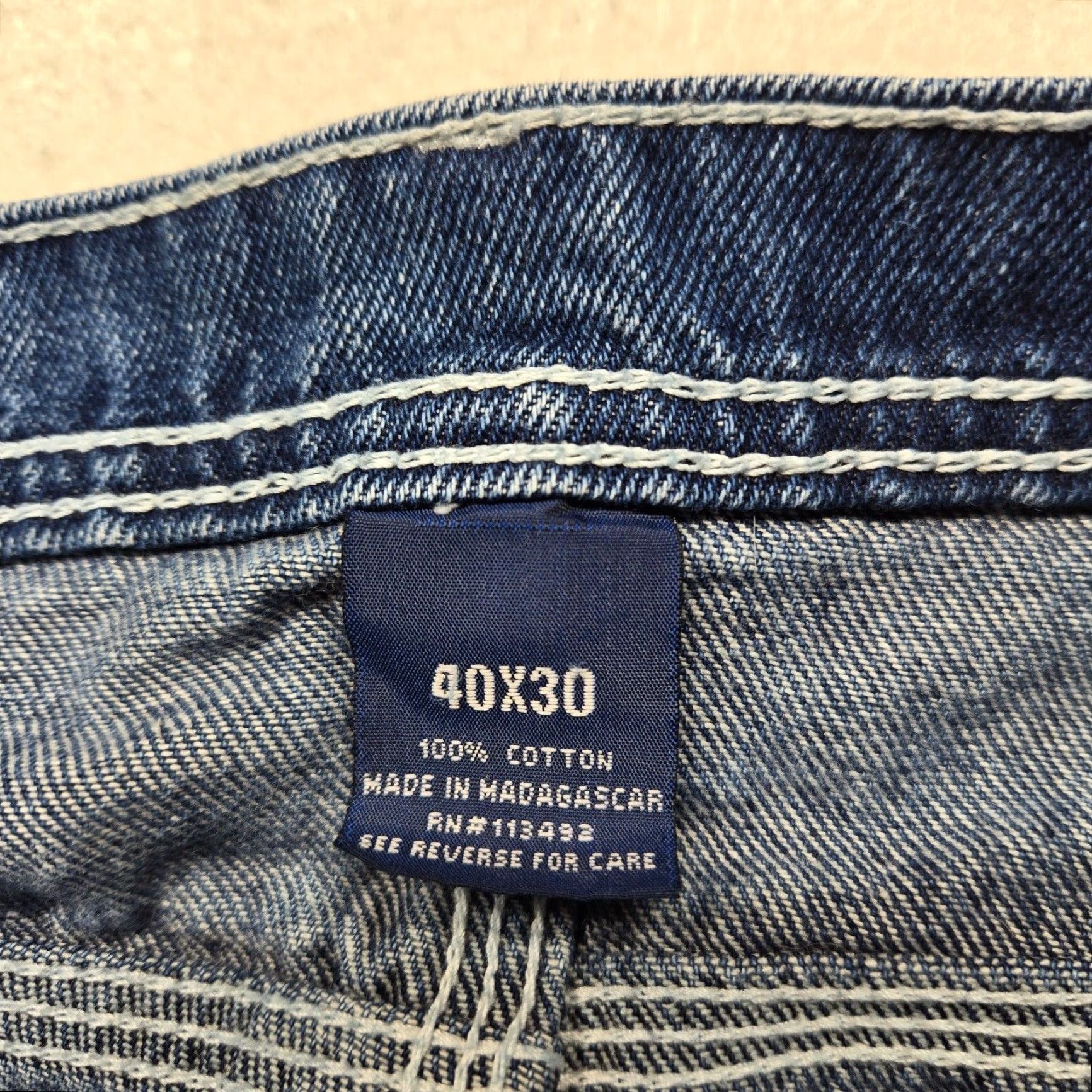 Denime Full Blue Jeans Relaxed Fit 5 Pocket Denim Pants Men's Size 40x30 Blue Jeans Men’s Pants 5-Pocket Denim Full Blue Relaxed Fit Jeans Size US 40 / EU 56 - 3 Thumbnail