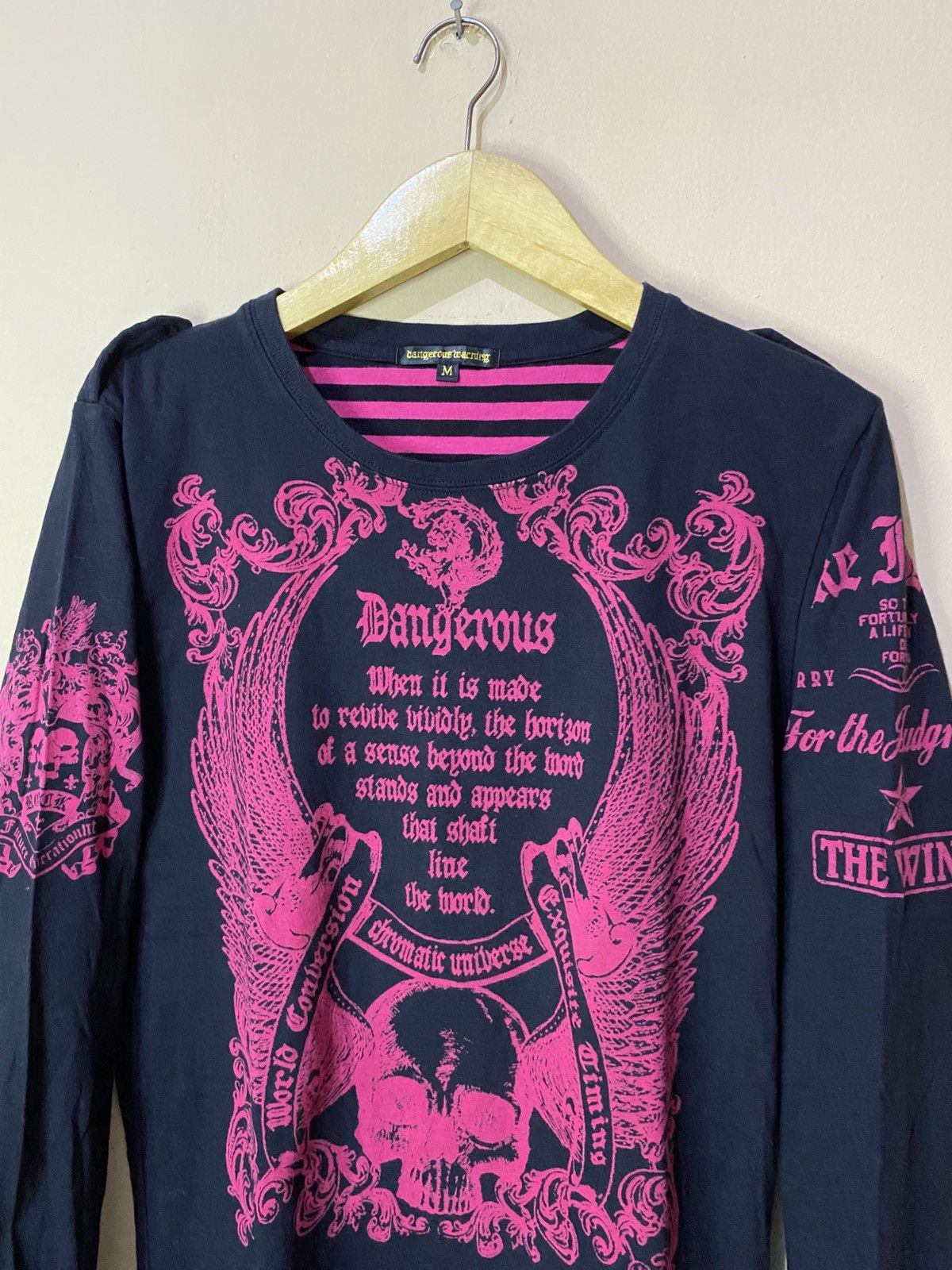 If Six Was Nine Y2k Dangerous Warning Poem Skulls Long Sleeve Size US M / EU 48-50 / 2 - 5 Thumbnail
